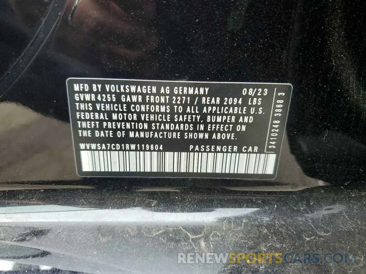 12 Photograph of a damaged car WVWSA7CD1RW119604 VOLKSWAGEN GTI SE 2024