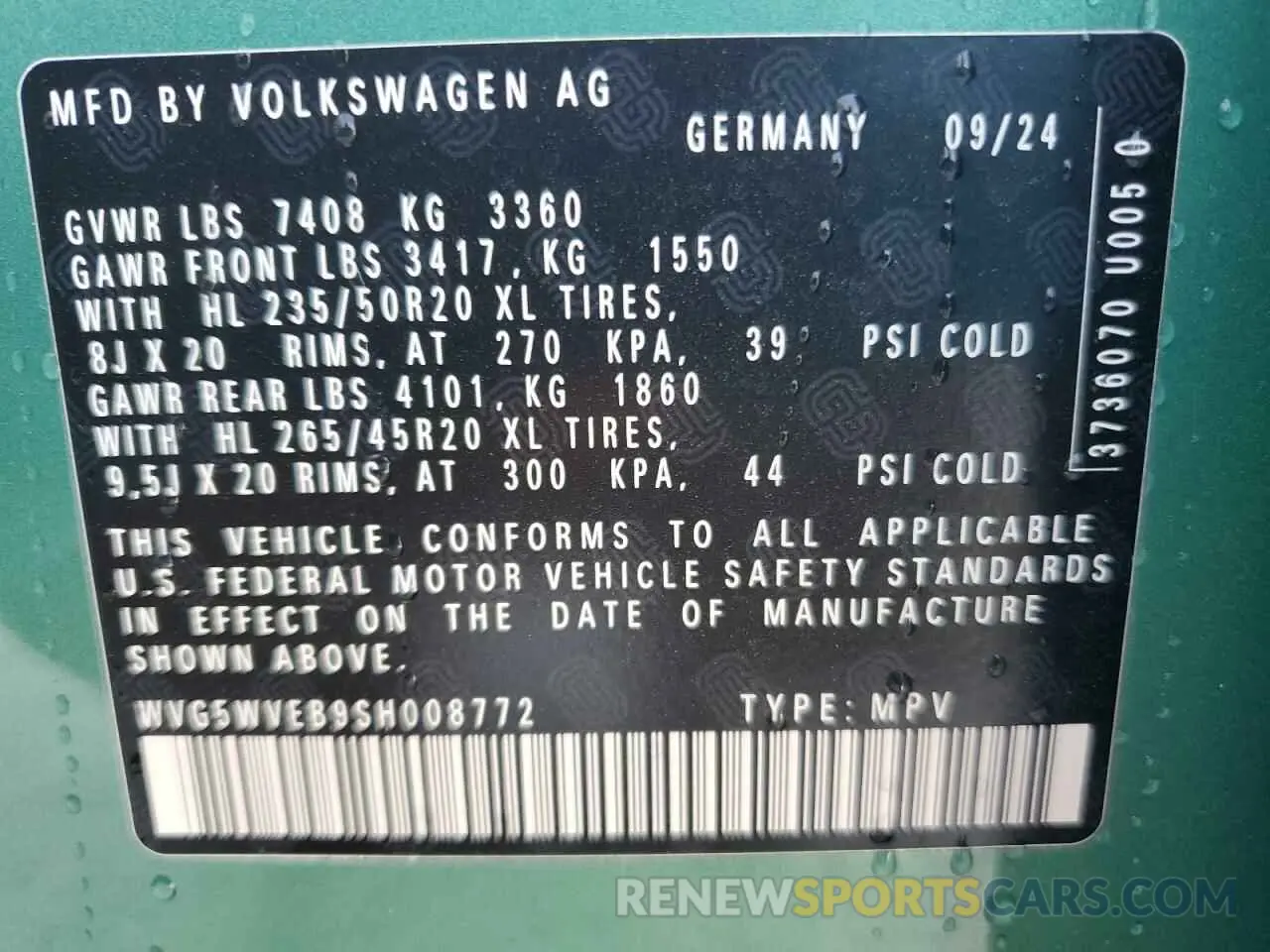 14 Photograph of a damaged car WVG5WVEB9SH008772 VOLKSWAGEN ID BUZZ FI 2025