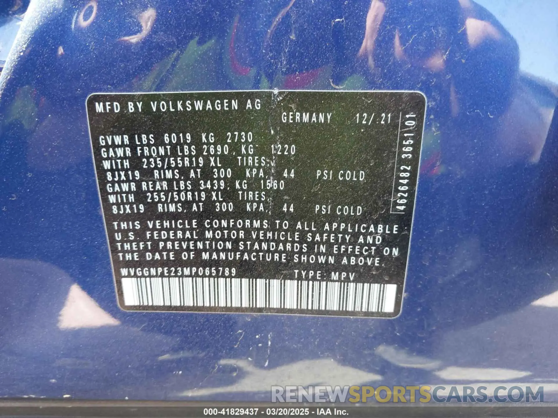 9 Photograph of a damaged car WVGGNPE23MP065789 VOLKSWAGEN ID.4 2021