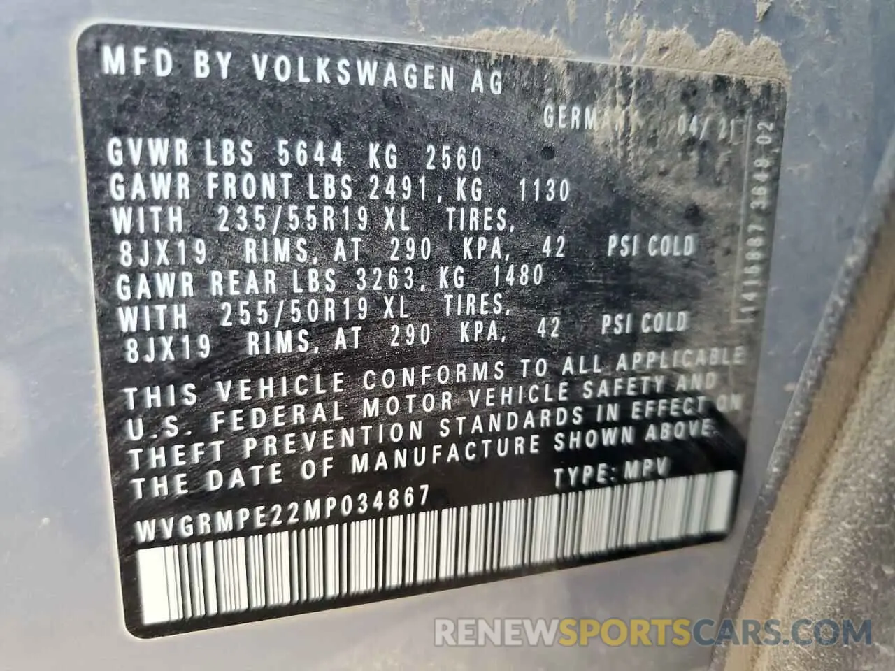 13 Photograph of a damaged car WVGRMPE22MP034867 VOLKSWAGEN ID.4 PRO 2021