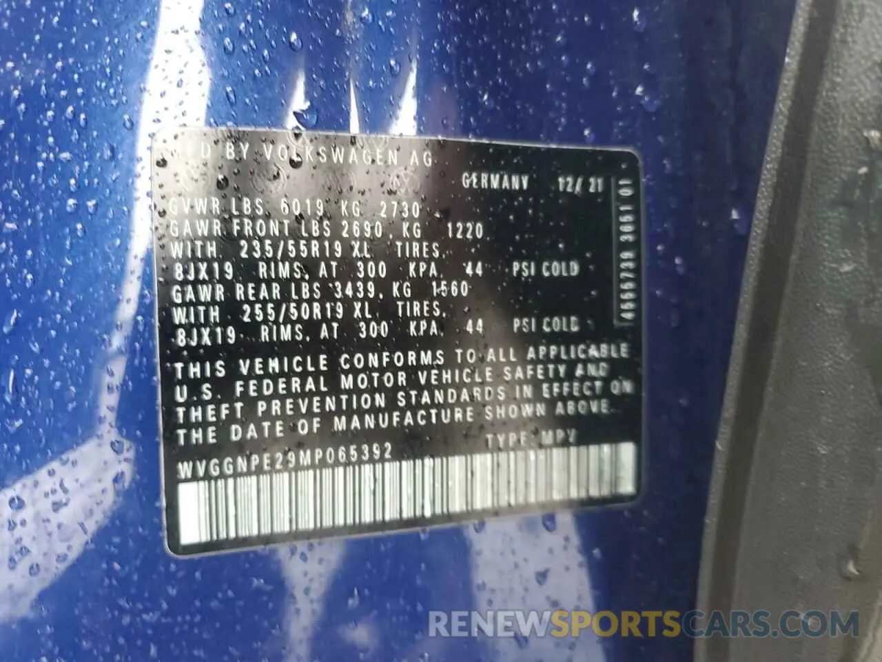 14 Photograph of a damaged car WVGGNPE29MP065392 VOLKSWAGEN ID.4 PRO S 2021