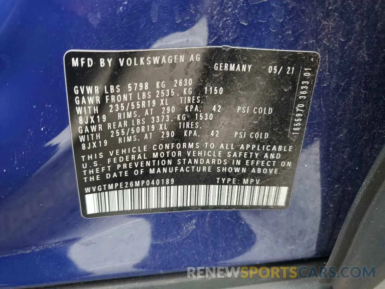 13 Photograph of a damaged car WVGTMPE26MP040189 VOLKSWAGEN ID.4 PRO S 2021