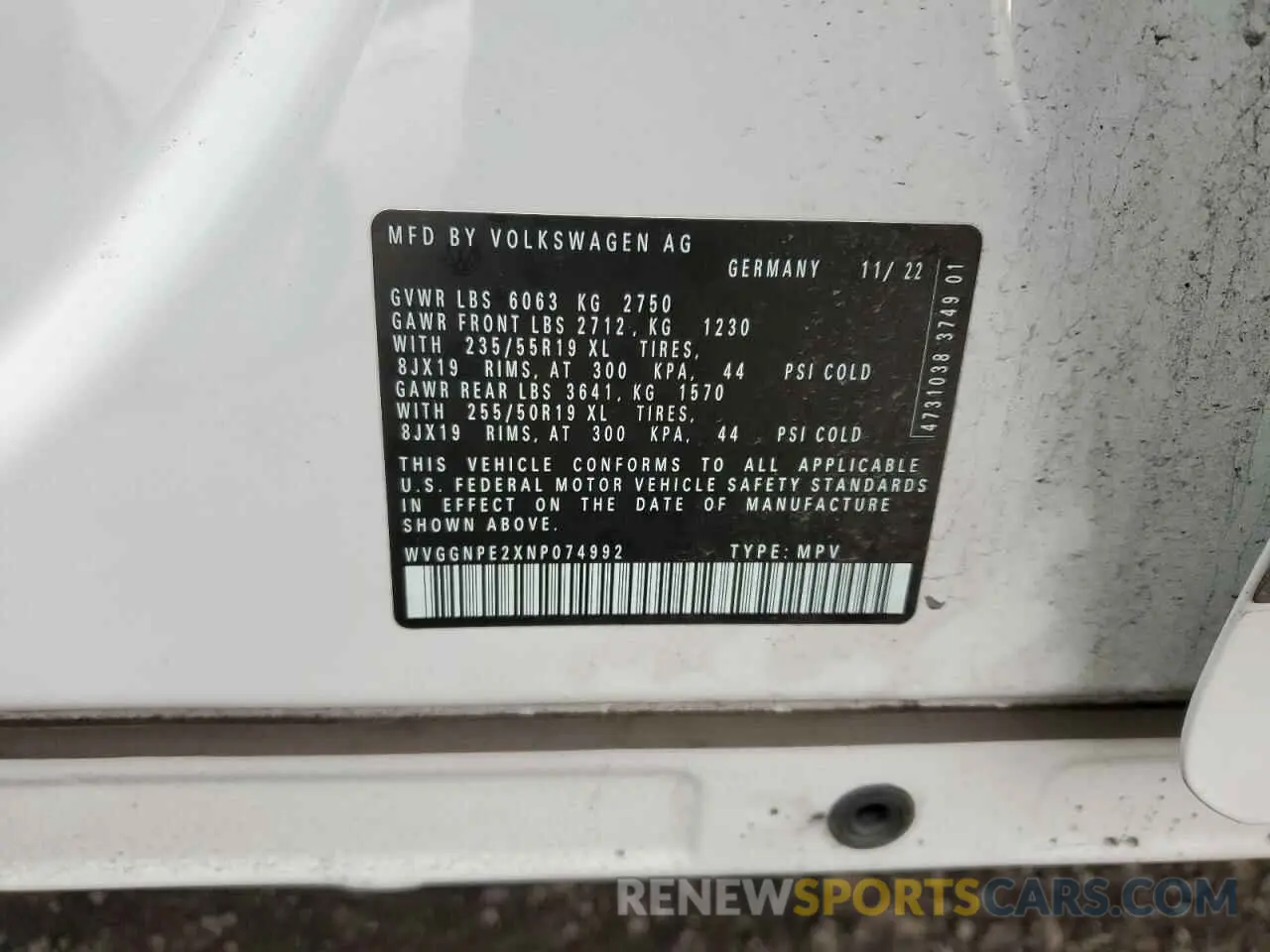 14 Photograph of a damaged car WVGGNPE2XNP074992 VOLKSWAGEN ID.4 PRO S 2022
