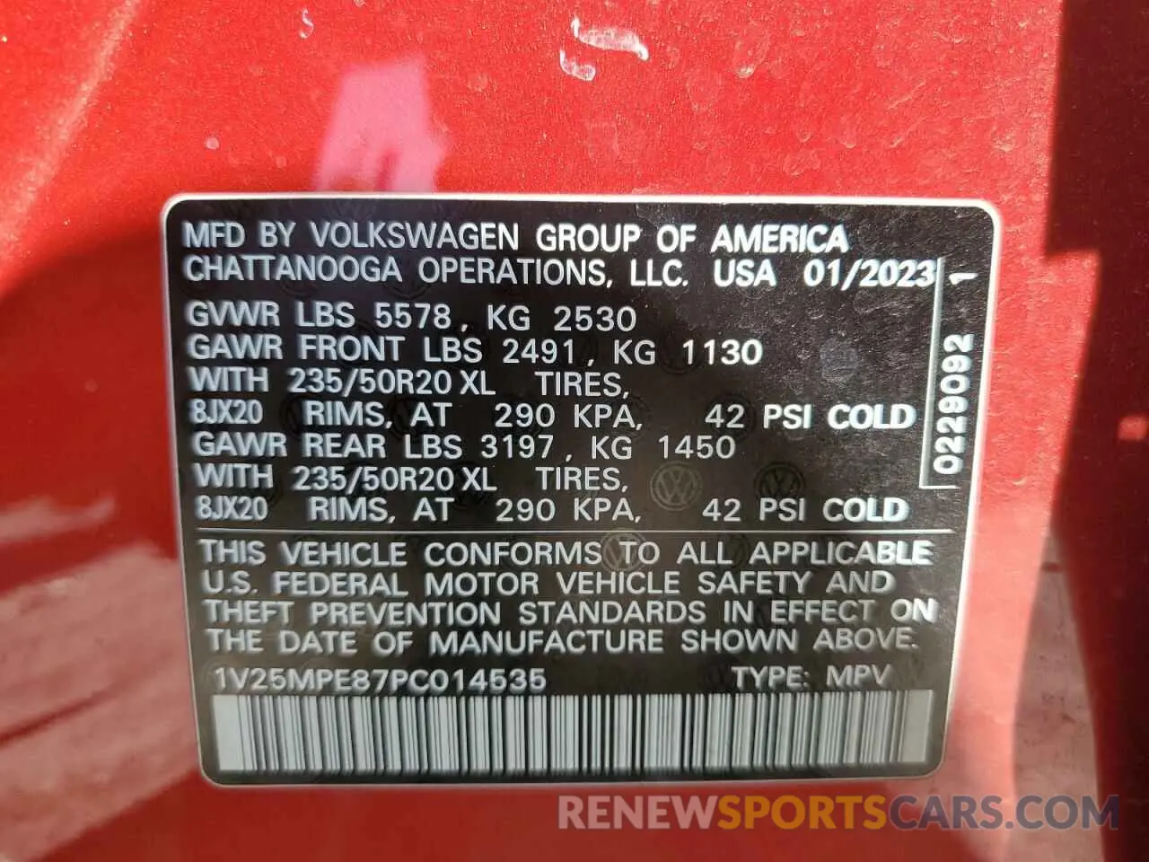13 Photograph of a damaged car 1V25MPE87PC014535 VOLKSWAGEN ID.4 S 2023