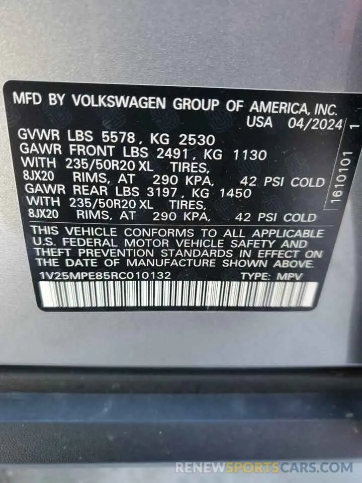 13 Photograph of a damaged car 1V25MPE85RC010132 VOLKSWAGEN ID.4 S 2024