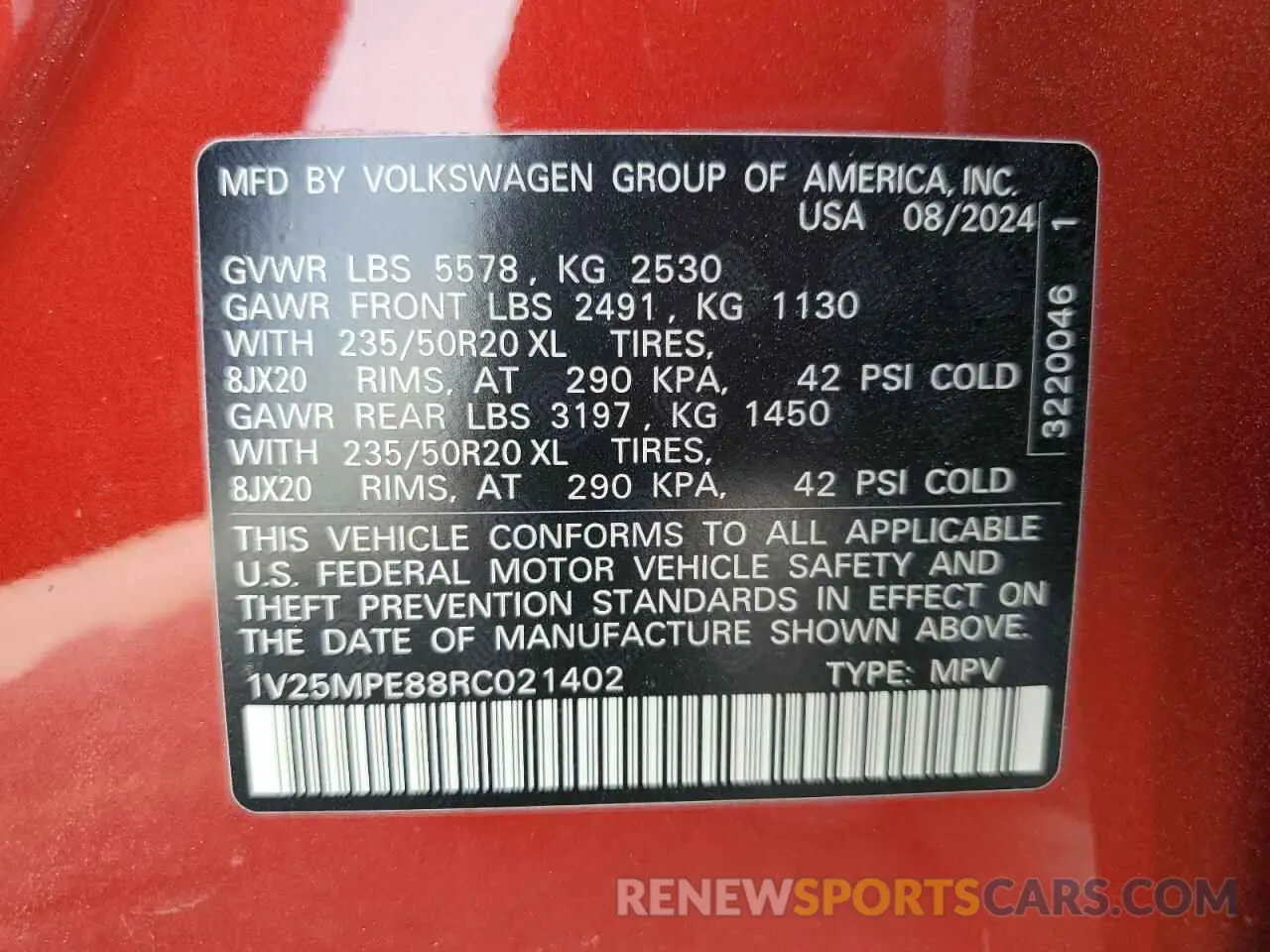 15 Photograph of a damaged car 1V25MPE88RC021402 VOLKSWAGEN ID.4 S 2024