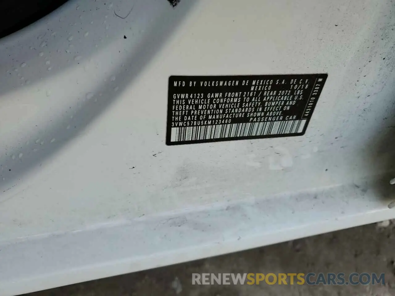 13 Photograph of a damaged car 3VW357BU5KM123460 VOLKSWAGEN JETTA 2019