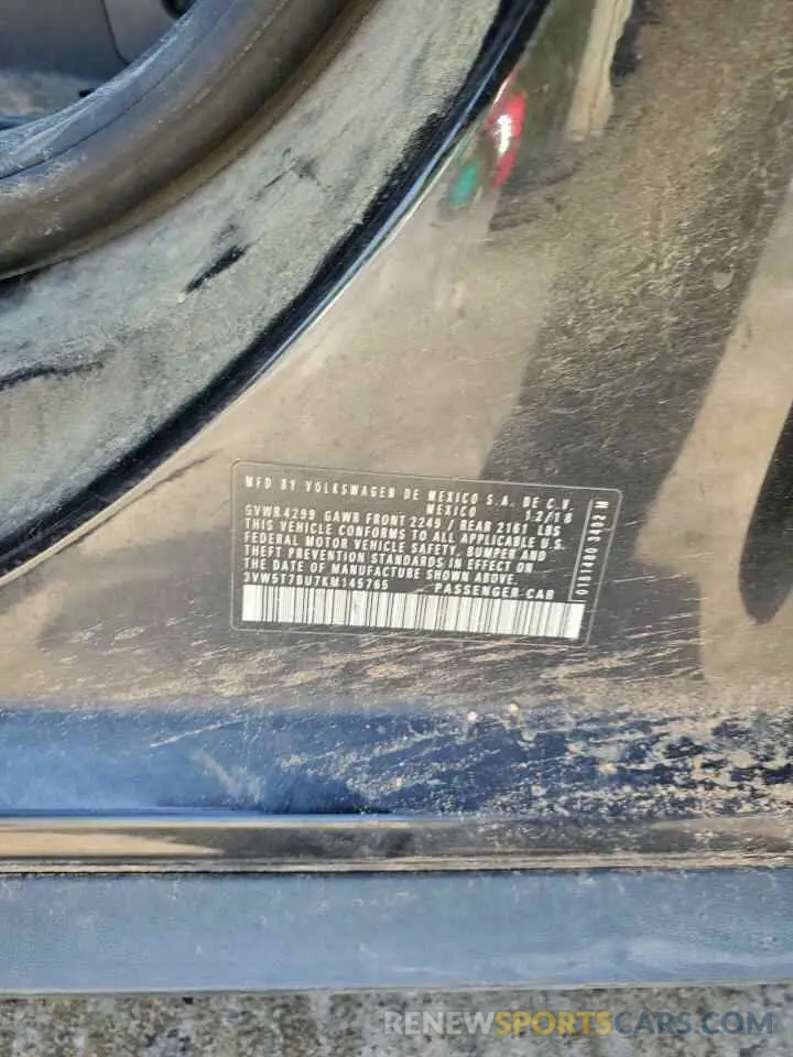 14 Photograph of a damaged car 3VW5T7BU7KM145765 VOLKSWAGEN JETTA 2019
