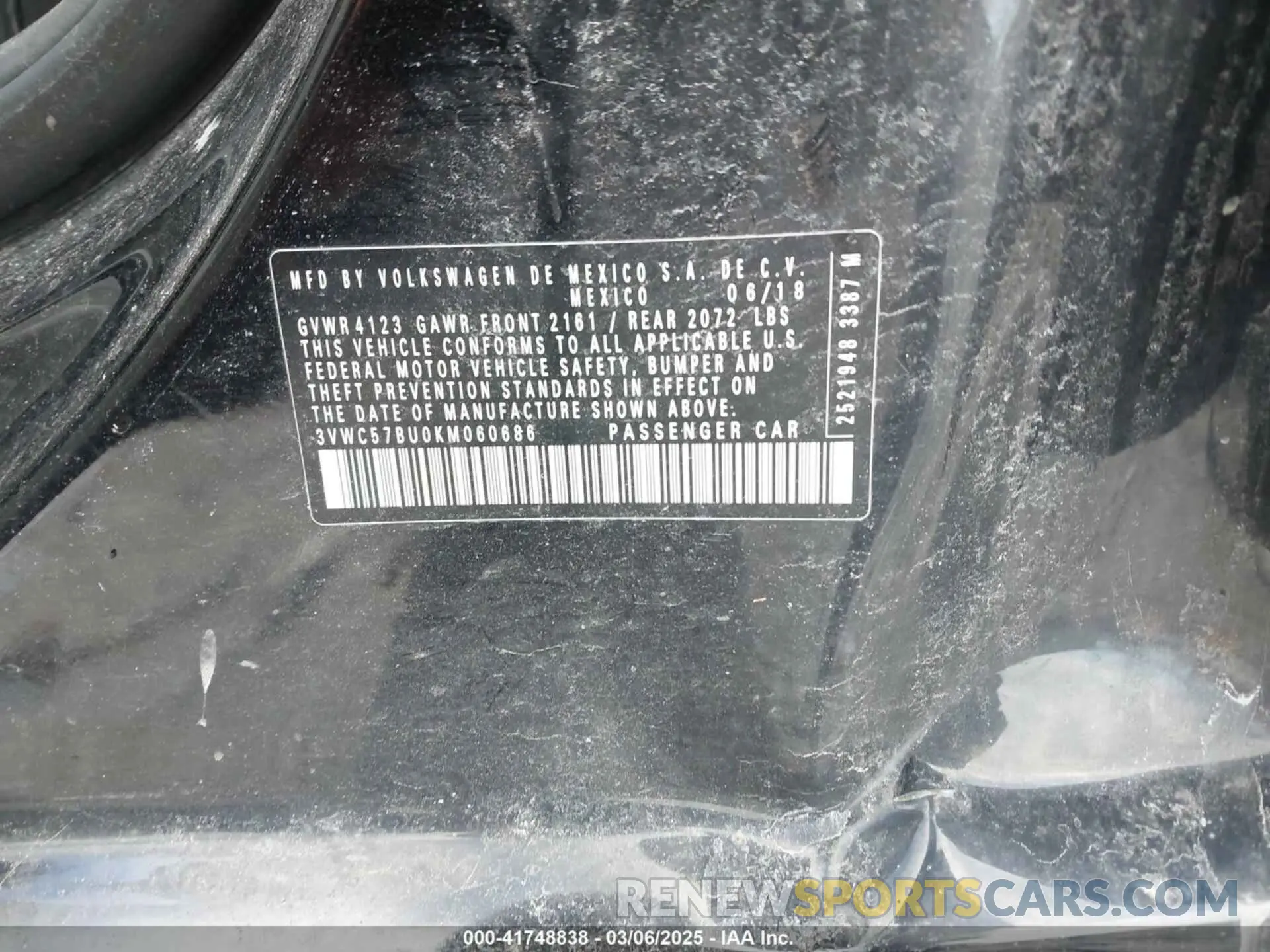 9 Photograph of a damaged car 3VWC57BU0KM060686 VOLKSWAGEN JETTA 2019