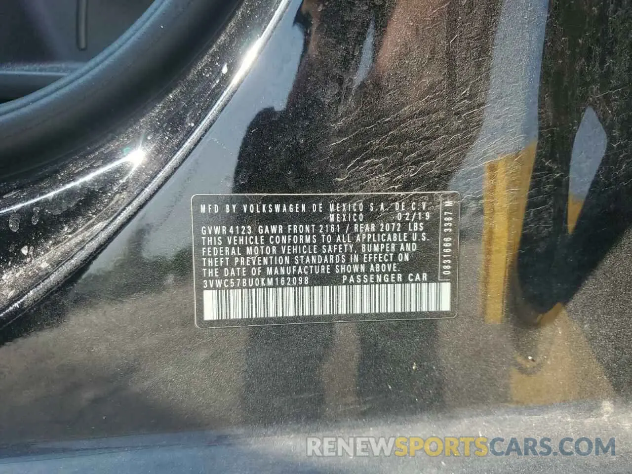 12 Photograph of a damaged car 3VWC57BU0KM162098 VOLKSWAGEN JETTA 2019
