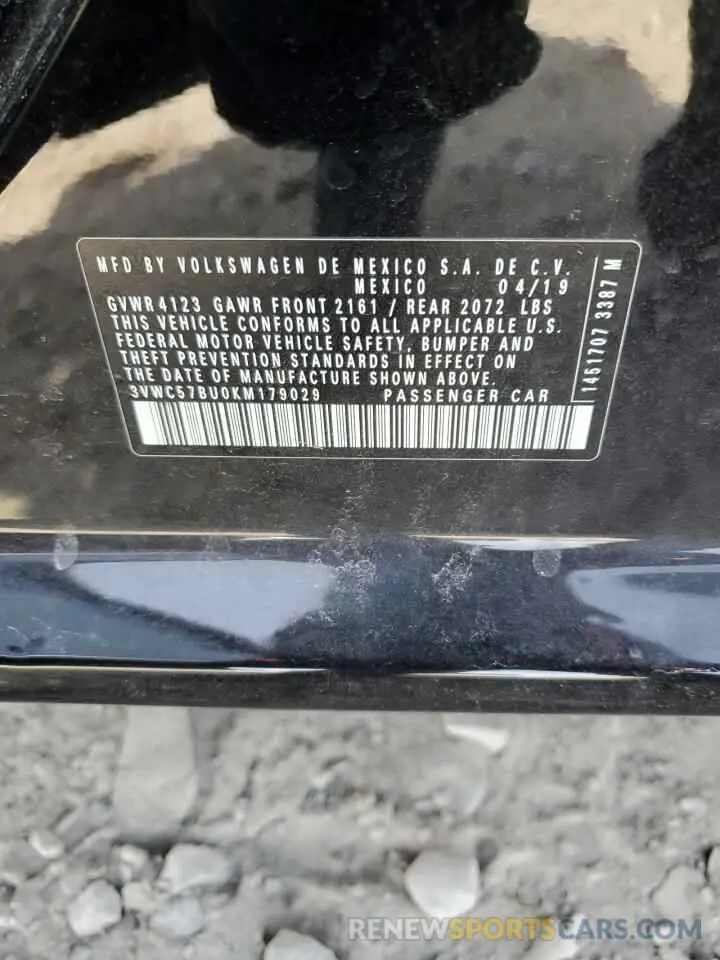 13 Photograph of a damaged car 3VWC57BU0KM179029 VOLKSWAGEN JETTA 2019