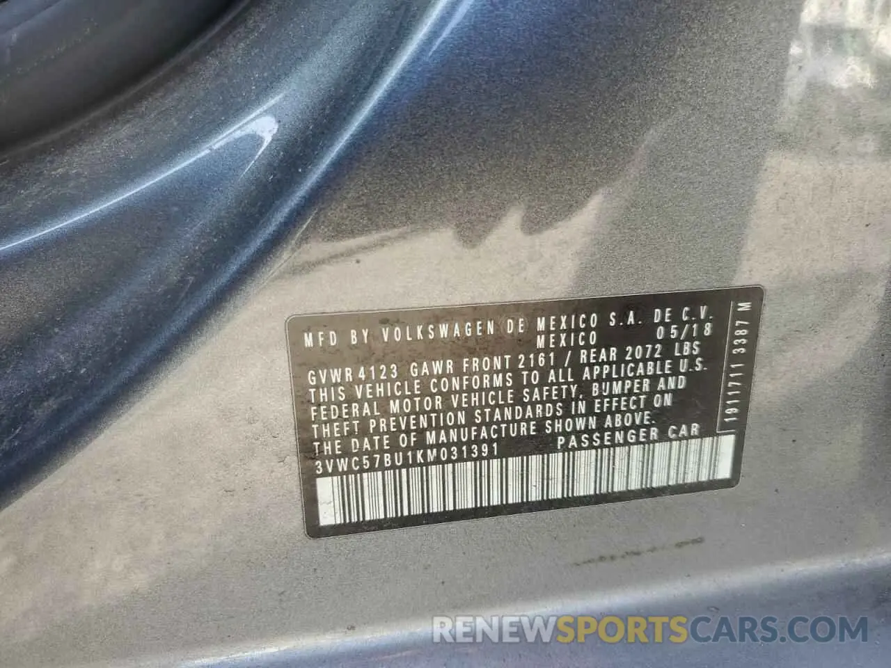 14 Photograph of a damaged car 3VWC57BU1KM031391 VOLKSWAGEN JETTA 2019