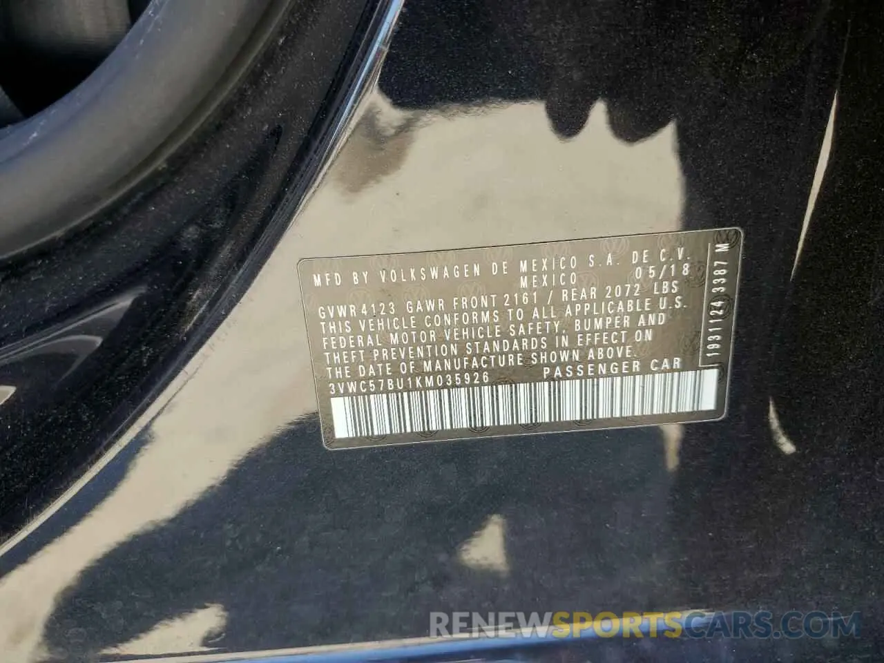 12 Photograph of a damaged car 3VWC57BU1KM035926 VOLKSWAGEN JETTA 2019