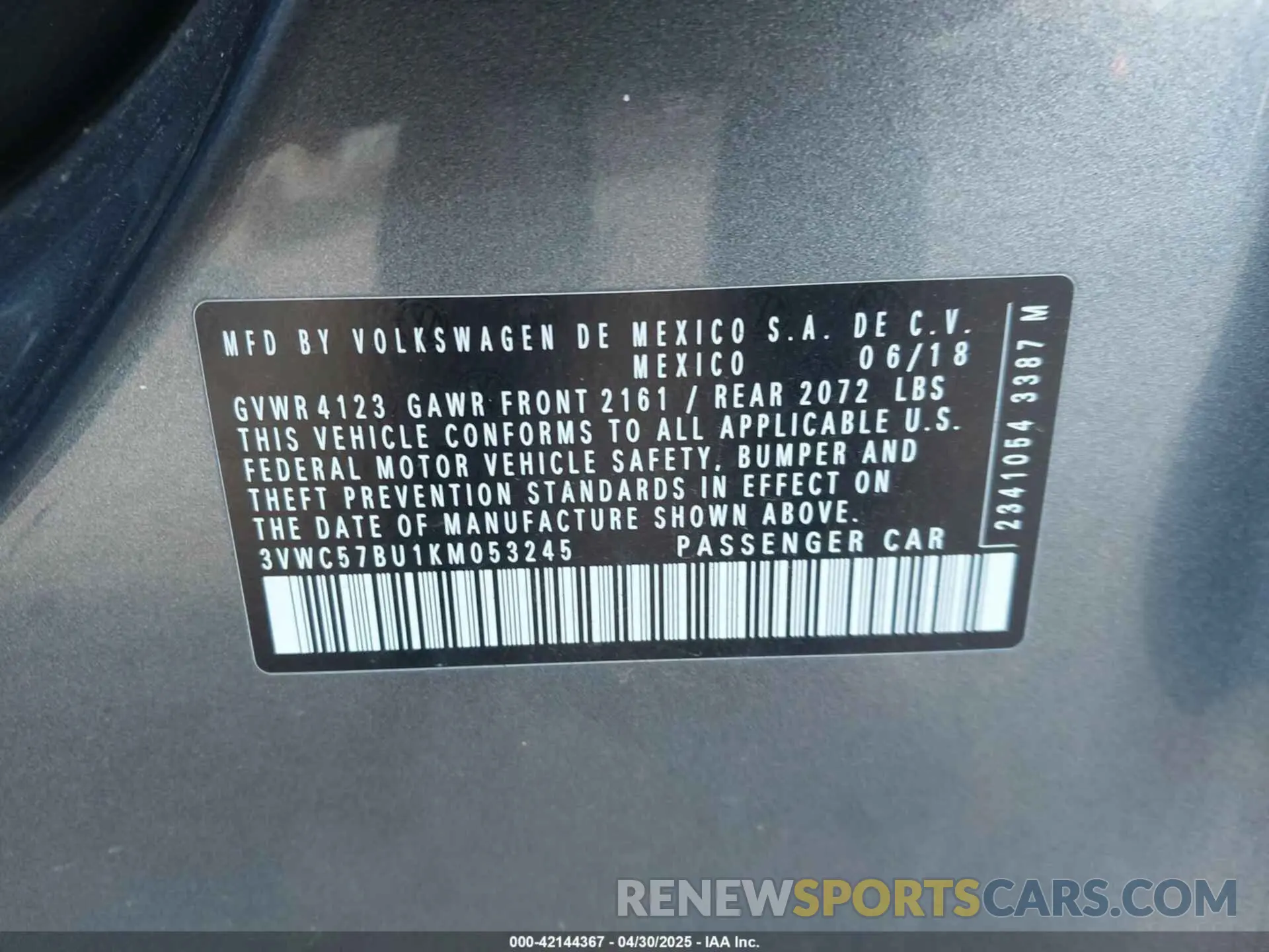 9 Photograph of a damaged car 3VWC57BU1KM053245 VOLKSWAGEN JETTA 2019