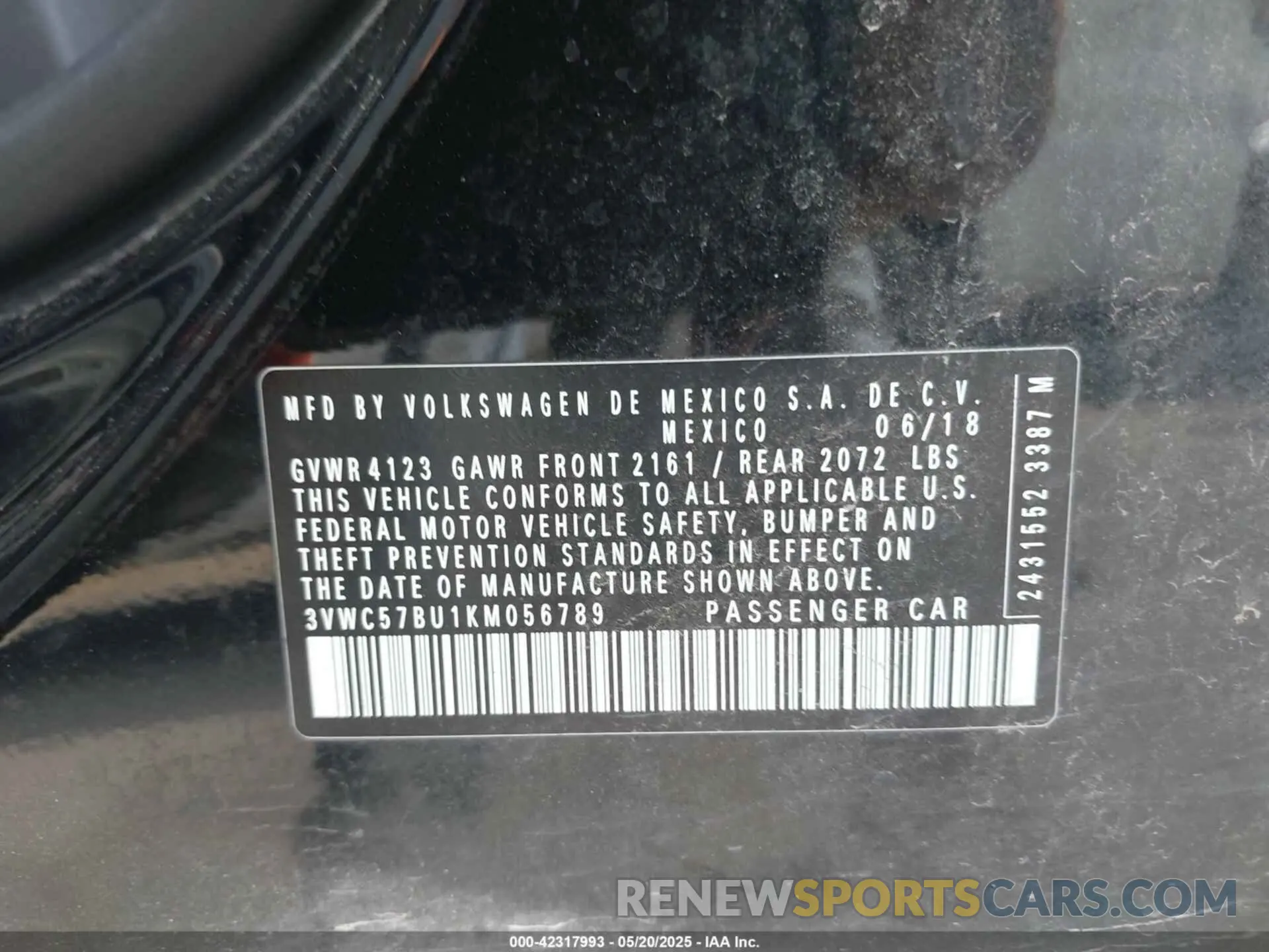 9 Photograph of a damaged car 3VWC57BU1KM056789 VOLKSWAGEN JETTA 2019