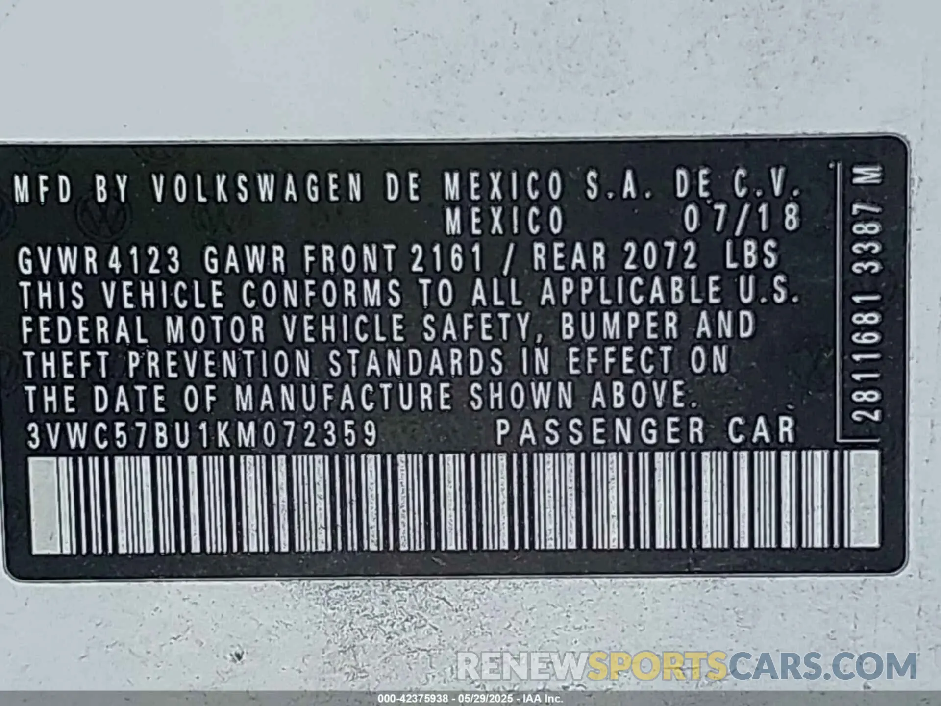 9 Photograph of a damaged car 3VWC57BU1KM072359 VOLKSWAGEN JETTA 2019