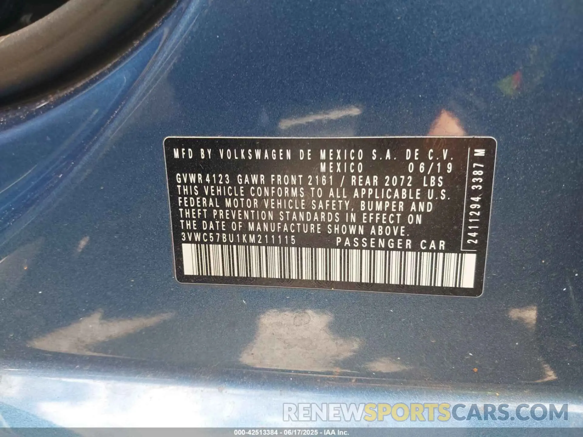 9 Photograph of a damaged car 3VWC57BU1KM211115 VOLKSWAGEN JETTA 2019