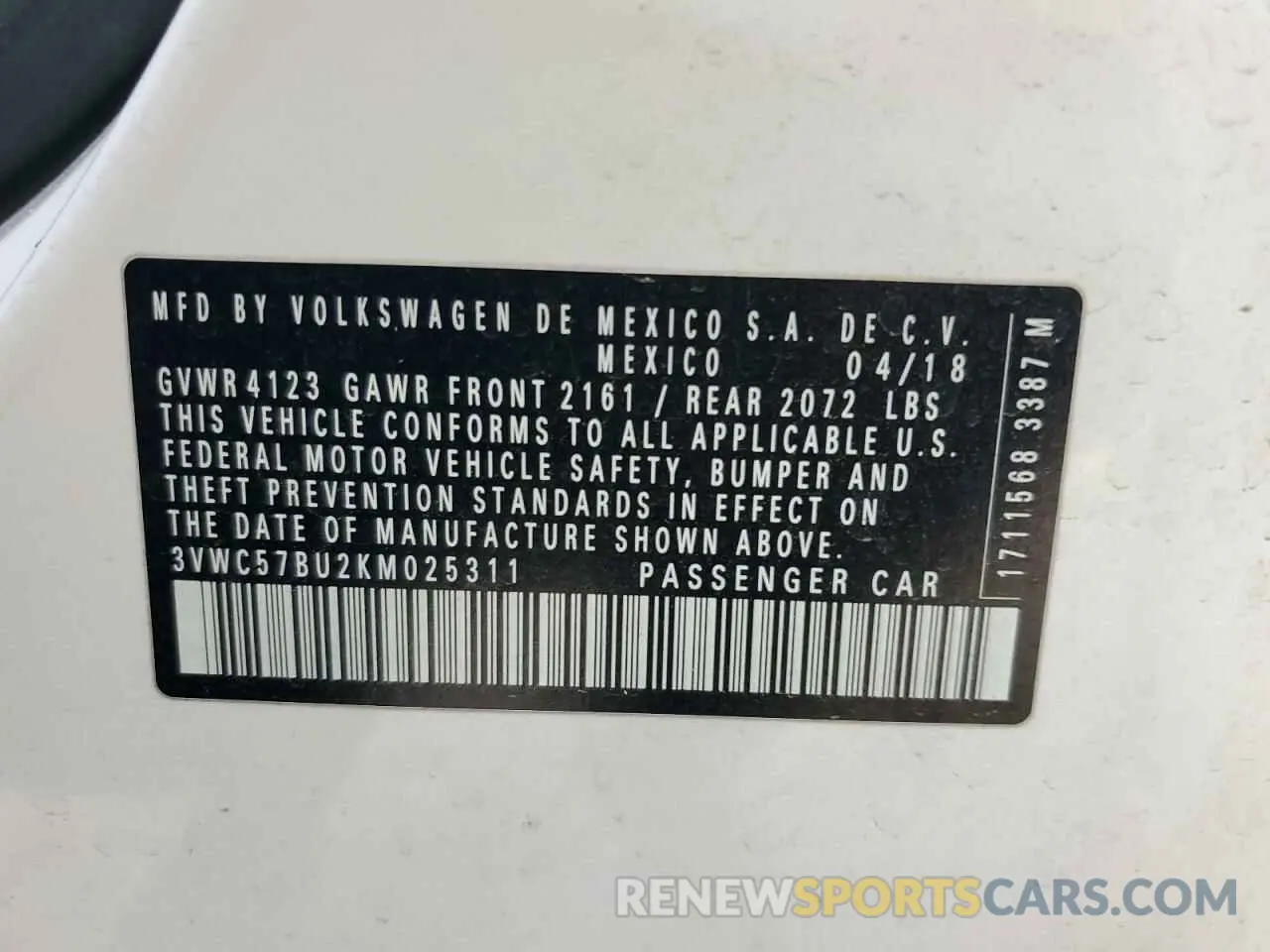 12 Photograph of a damaged car 3VWC57BU2KM025311 VOLKSWAGEN JETTA 2019