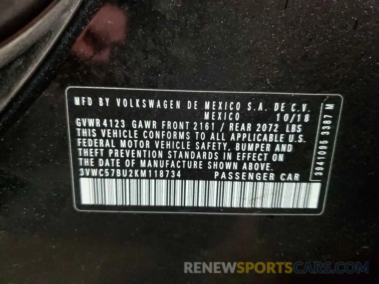 12 Photograph of a damaged car 3VWC57BU2KM118734 VOLKSWAGEN JETTA 2019