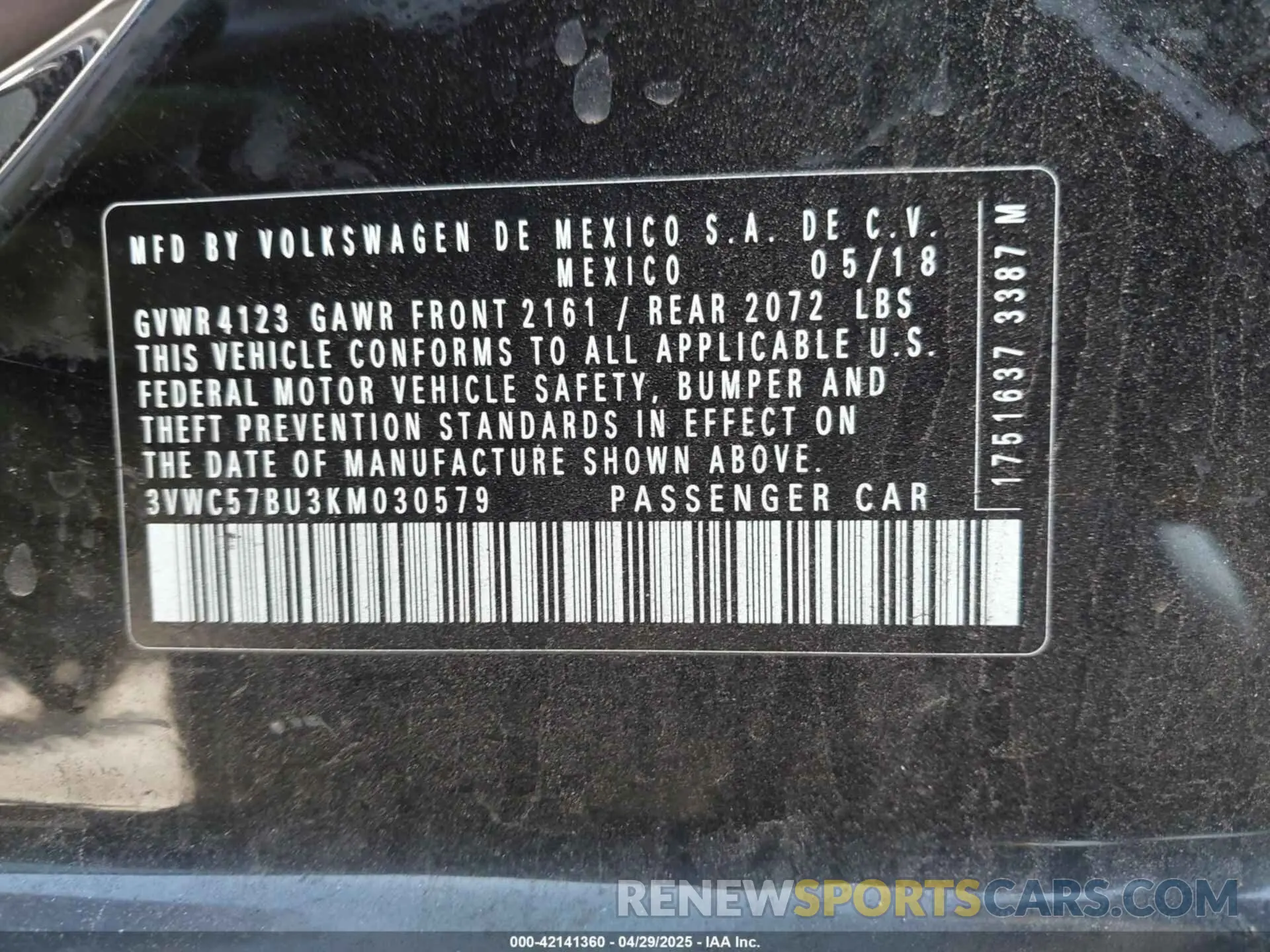 9 Photograph of a damaged car 3VWC57BU3KM030579 VOLKSWAGEN JETTA 2019