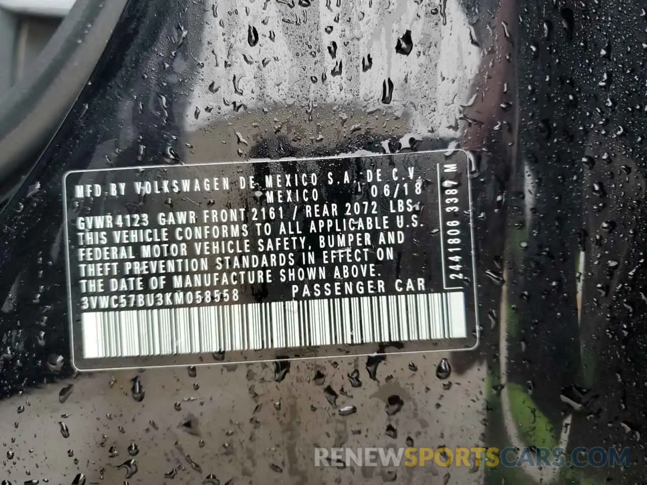 12 Photograph of a damaged car 3VWC57BU3KM058558 VOLKSWAGEN JETTA 2019