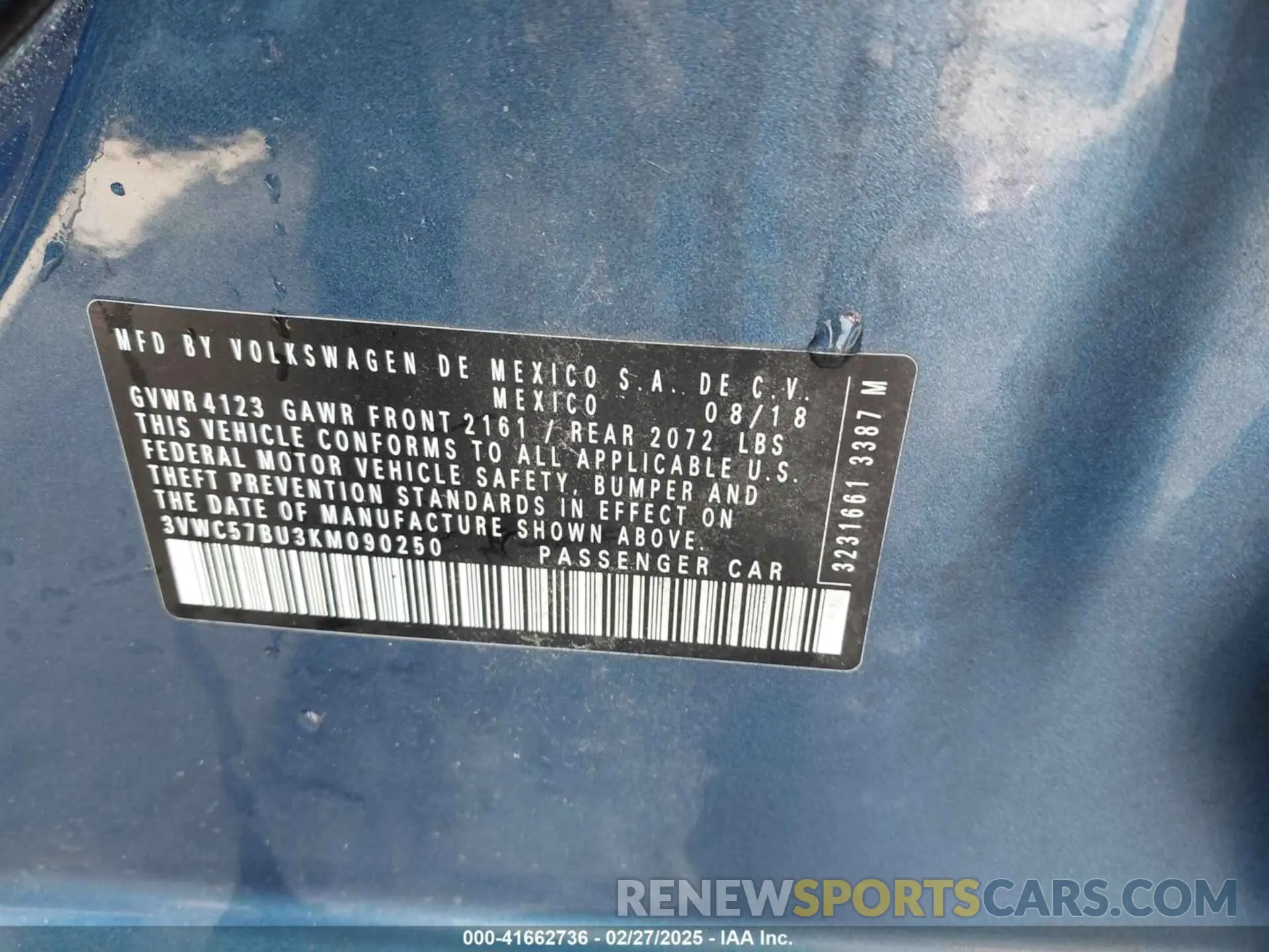 9 Photograph of a damaged car 3VWC57BU3KM090250 VOLKSWAGEN JETTA 2019