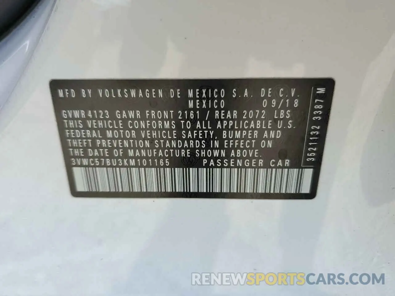 14 Photograph of a damaged car 3VWC57BU3KM101165 VOLKSWAGEN JETTA 2019