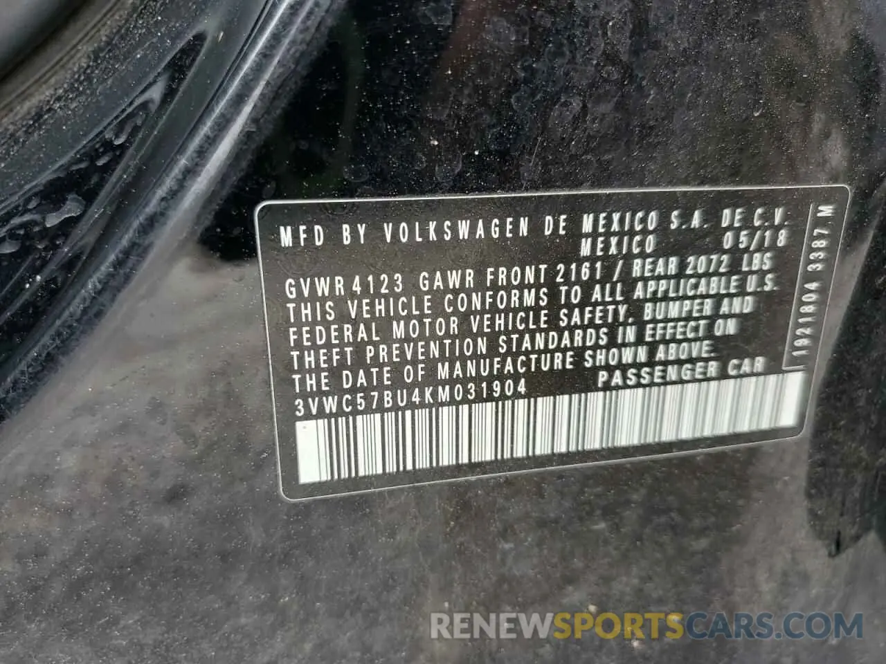 12 Photograph of a damaged car 3VWC57BU4KM031904 VOLKSWAGEN JETTA 2019