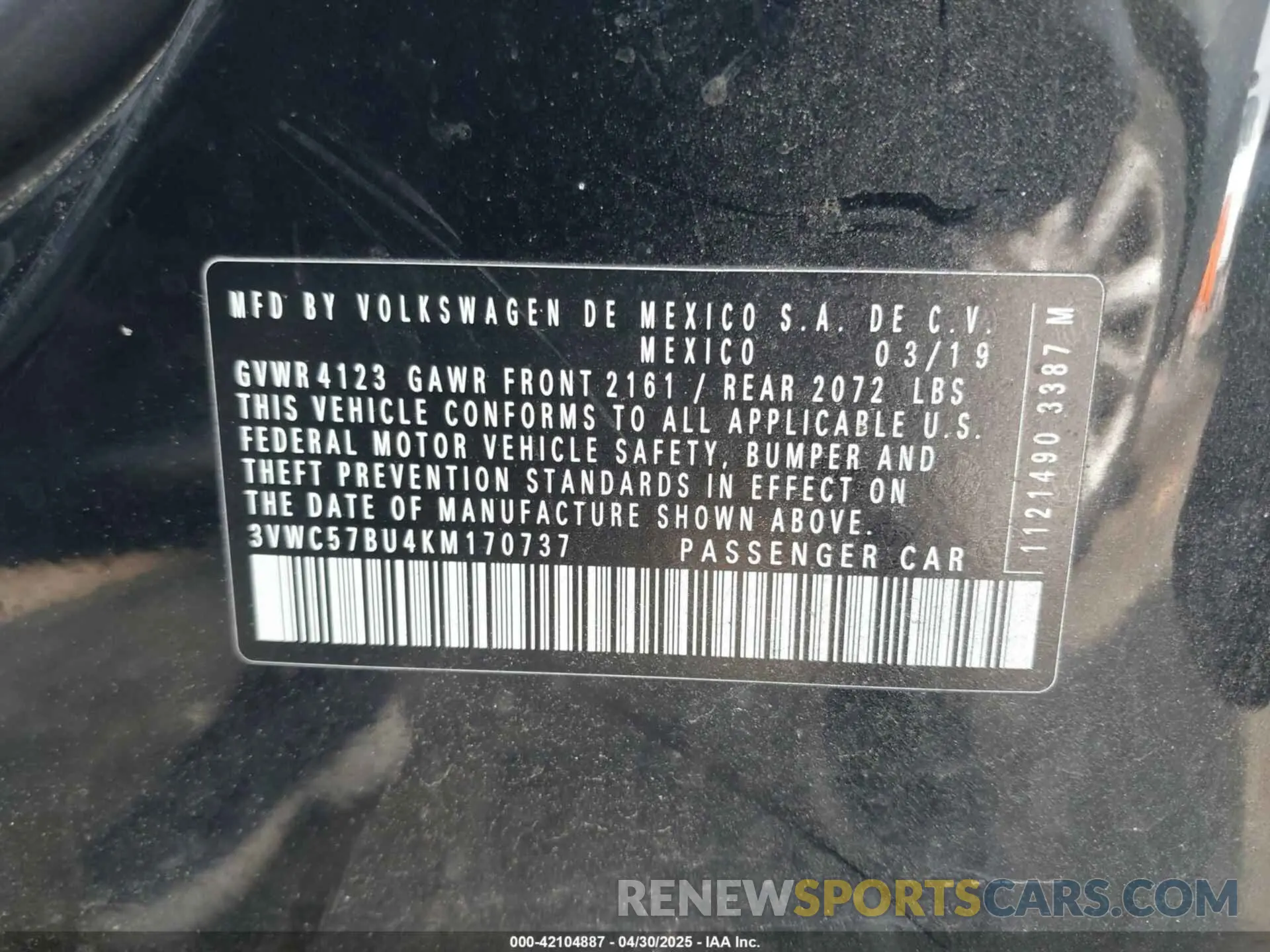 9 Photograph of a damaged car 3VWC57BU4KM170737 VOLKSWAGEN JETTA 2019