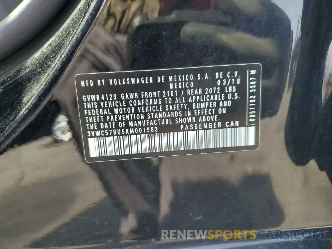 12 Photograph of a damaged car 3VWC57BU5KM007983 VOLKSWAGEN JETTA 2019