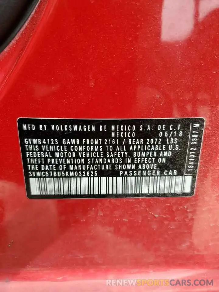 14 Photograph of a damaged car 3VWC57BU5KM032625 VOLKSWAGEN JETTA 2019