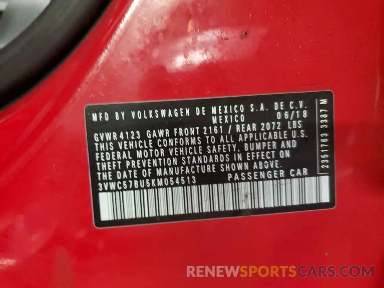12 Photograph of a damaged car 3VWC57BU5KM054513 VOLKSWAGEN JETTA 2019