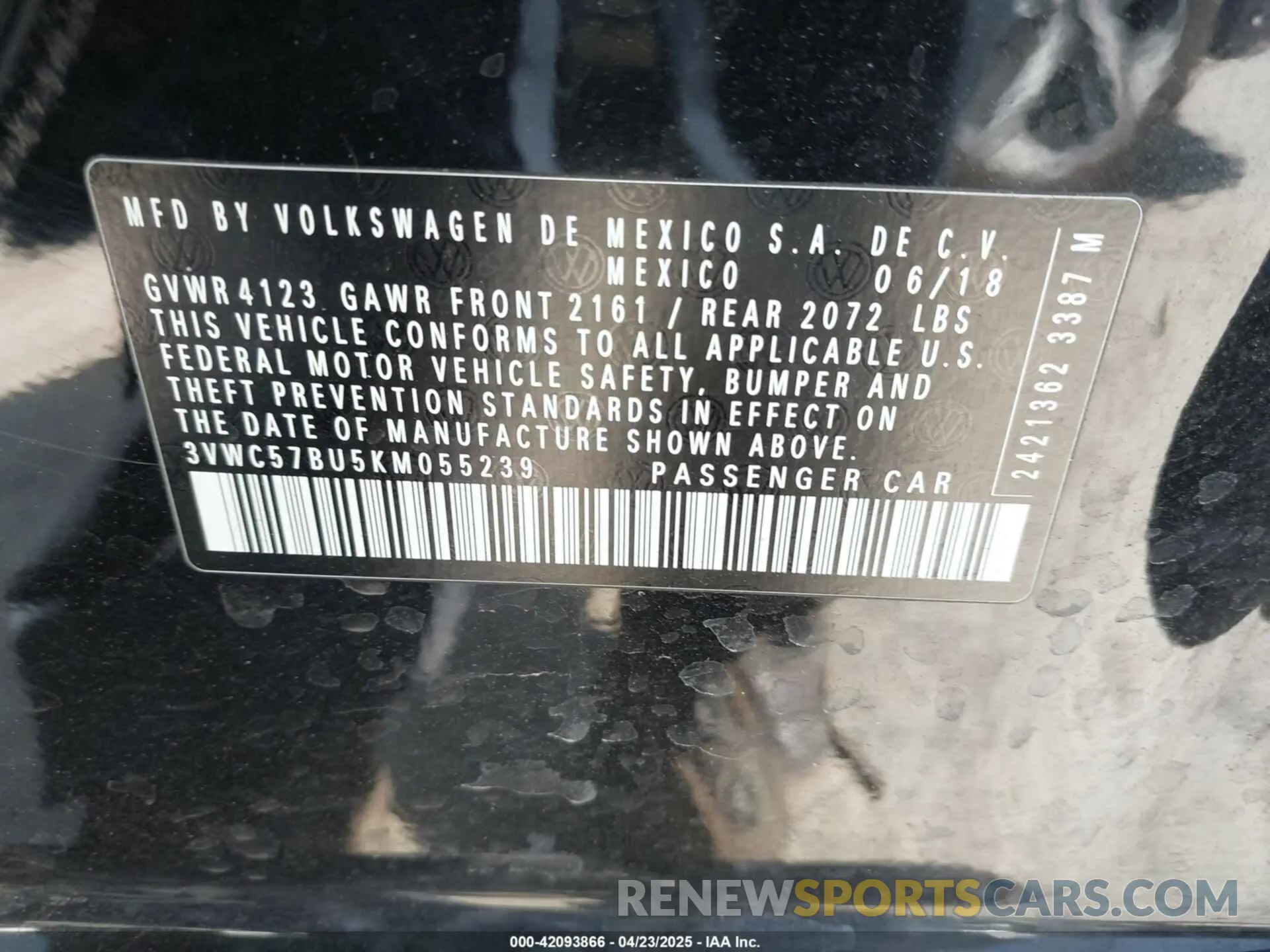 9 Photograph of a damaged car 3VWC57BU5KM055239 VOLKSWAGEN JETTA 2019