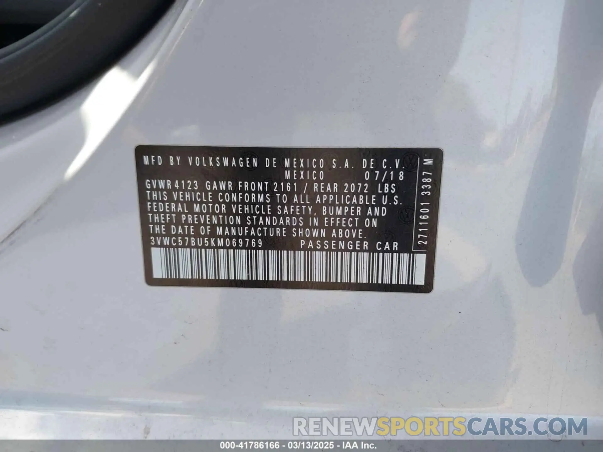 9 Photograph of a damaged car 3VWC57BU5KM069769 VOLKSWAGEN JETTA 2019