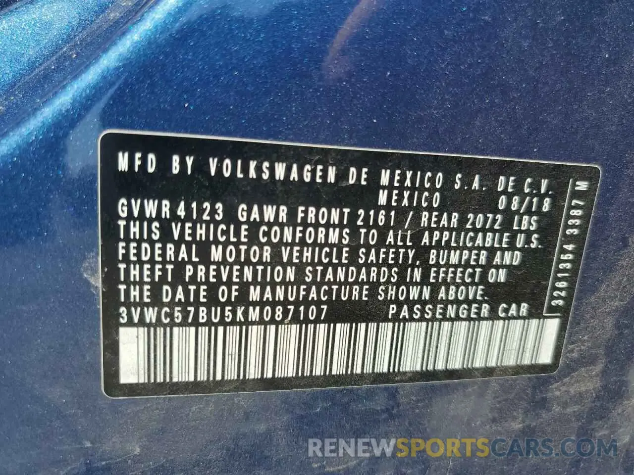 12 Photograph of a damaged car 3VWC57BU5KM087107 VOLKSWAGEN JETTA 2019