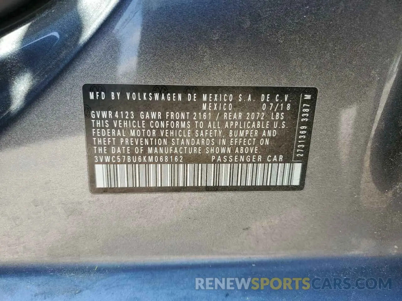 15 Photograph of a damaged car 3VWC57BU6KM068162 VOLKSWAGEN JETTA 2019
