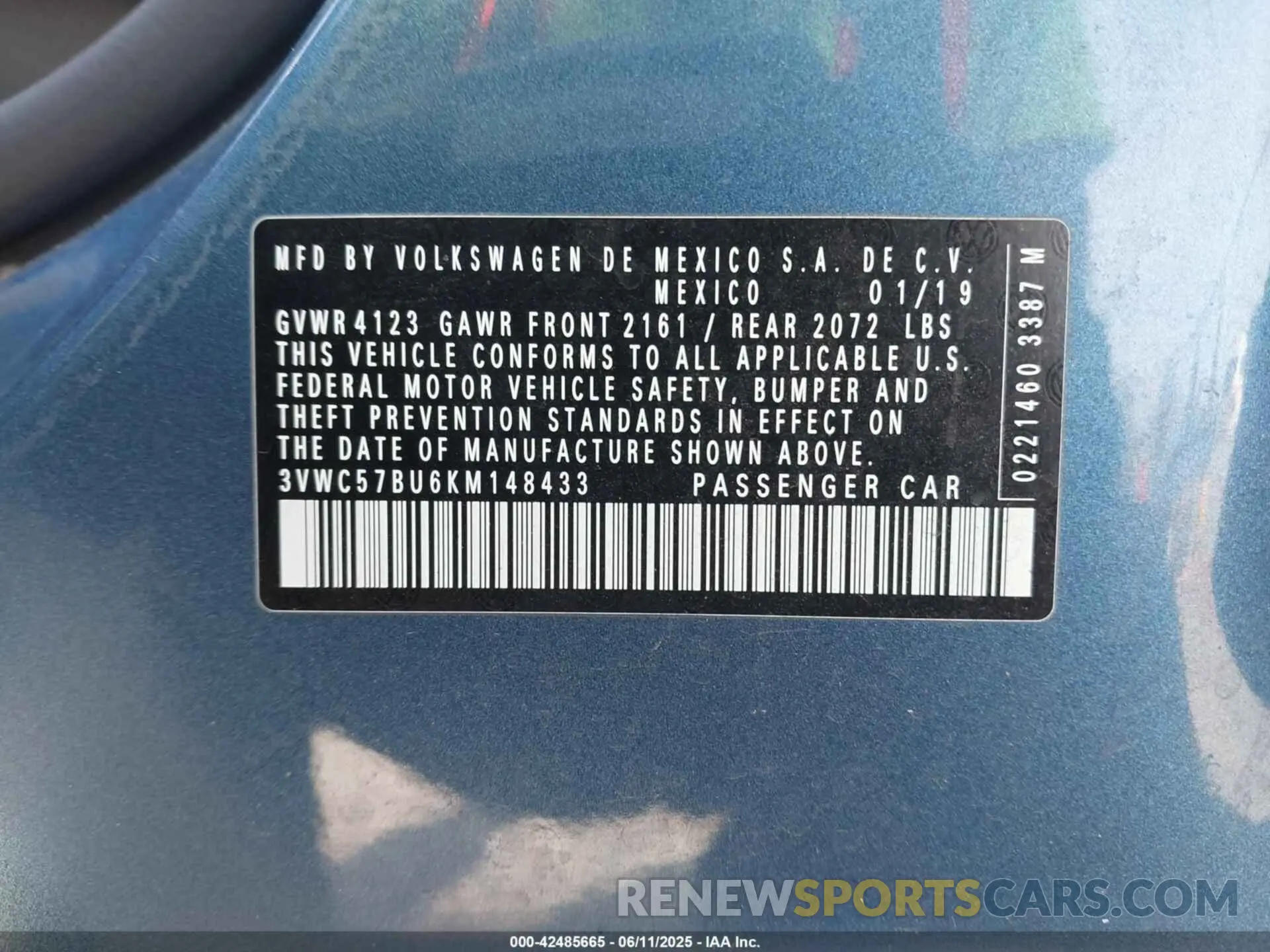 9 Photograph of a damaged car 3VWC57BU6KM148433 VOLKSWAGEN JETTA 2019