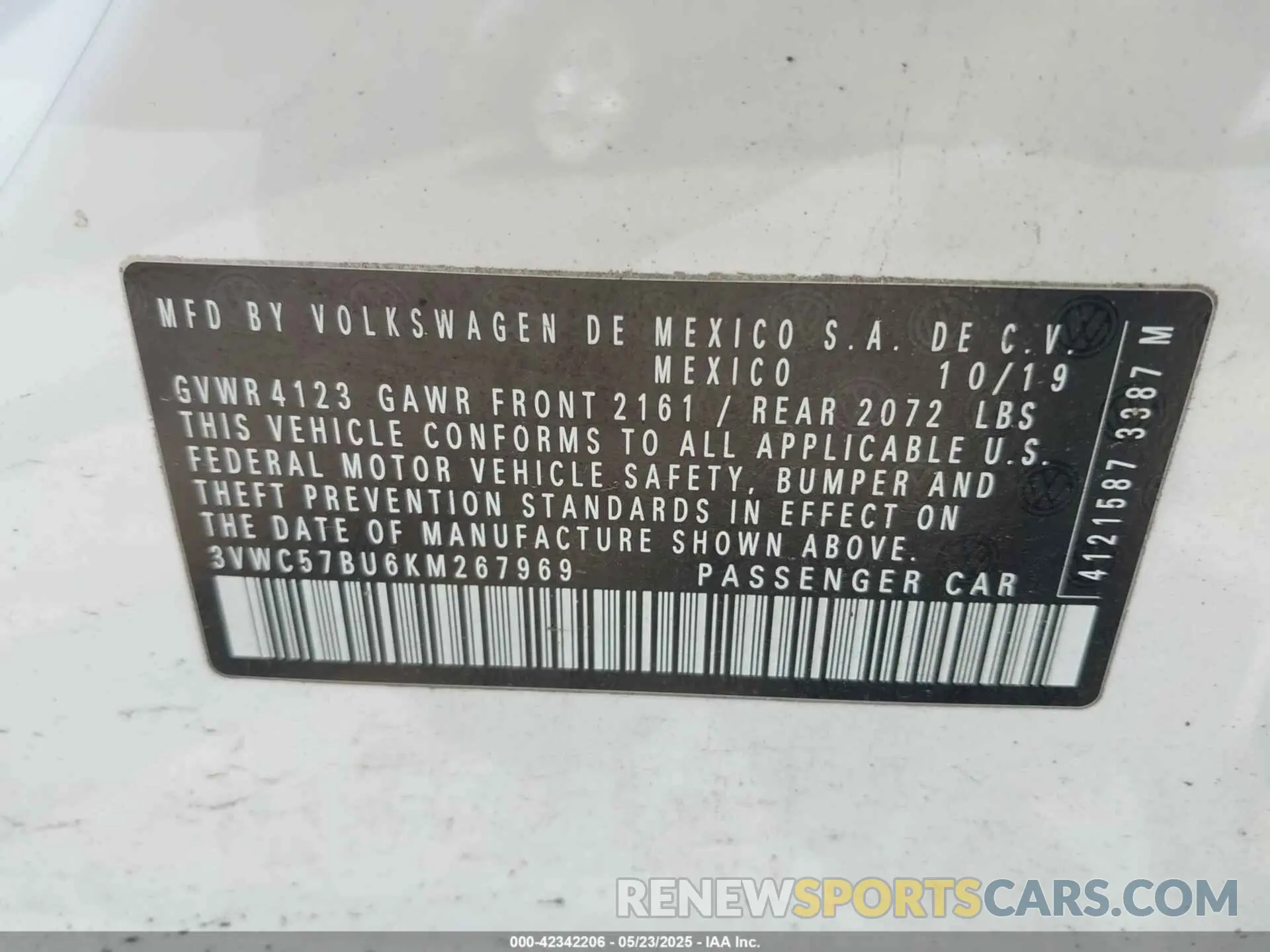 9 Photograph of a damaged car 3VWC57BU6KM267969 VOLKSWAGEN JETTA 2019