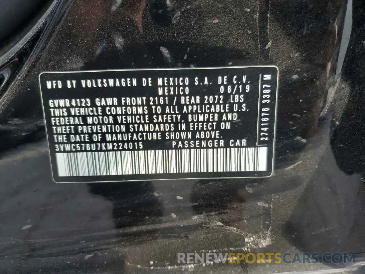 14 Photograph of a damaged car 3VWC57BU7KM224015 VOLKSWAGEN JETTA 2019
