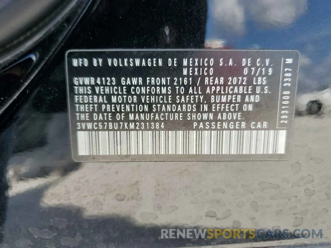 14 Photograph of a damaged car 3VWC57BU7KM231384 VOLKSWAGEN JETTA 2019