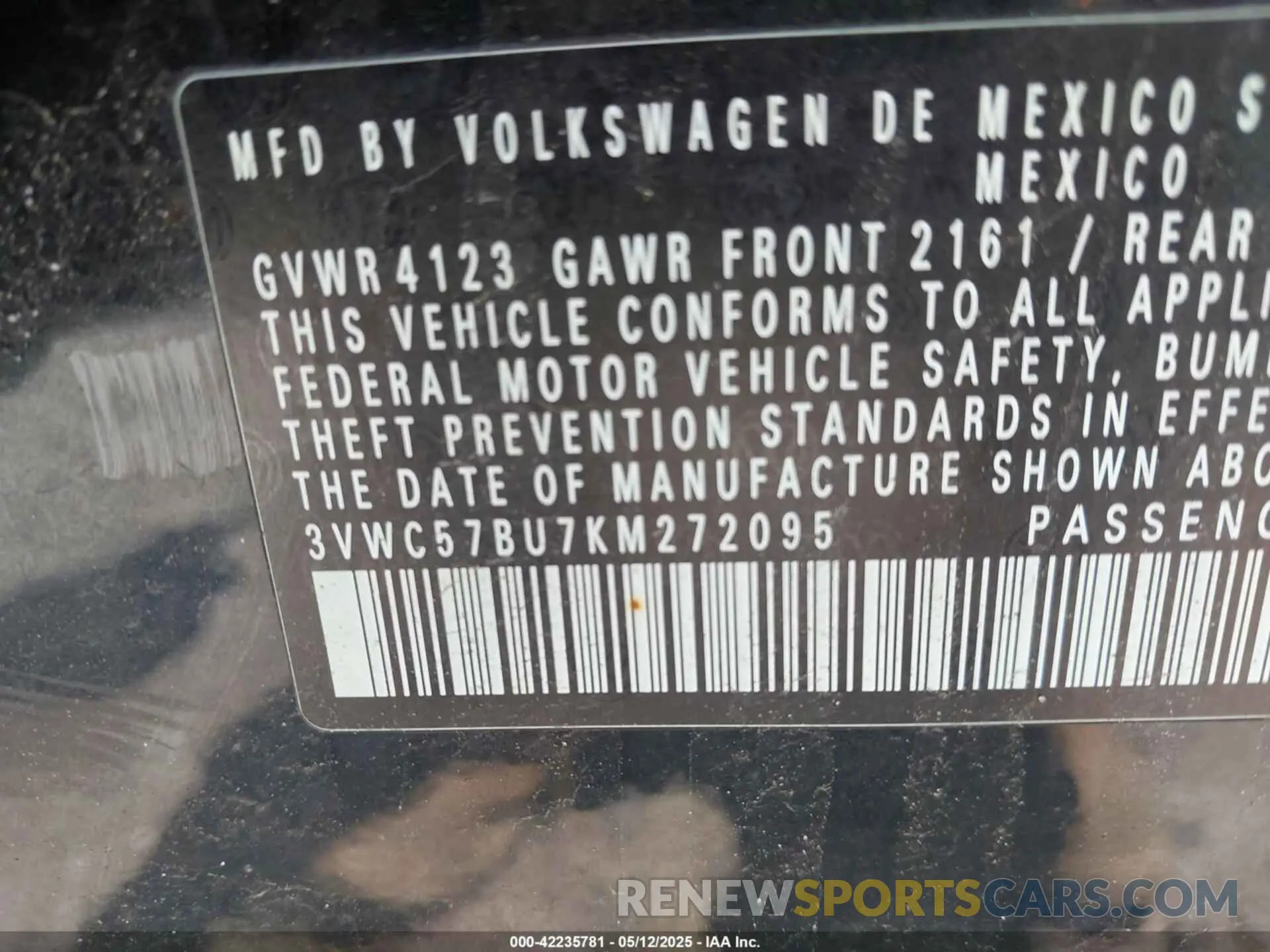9 Photograph of a damaged car 3VWC57BU7KM272095 VOLKSWAGEN JETTA 2019