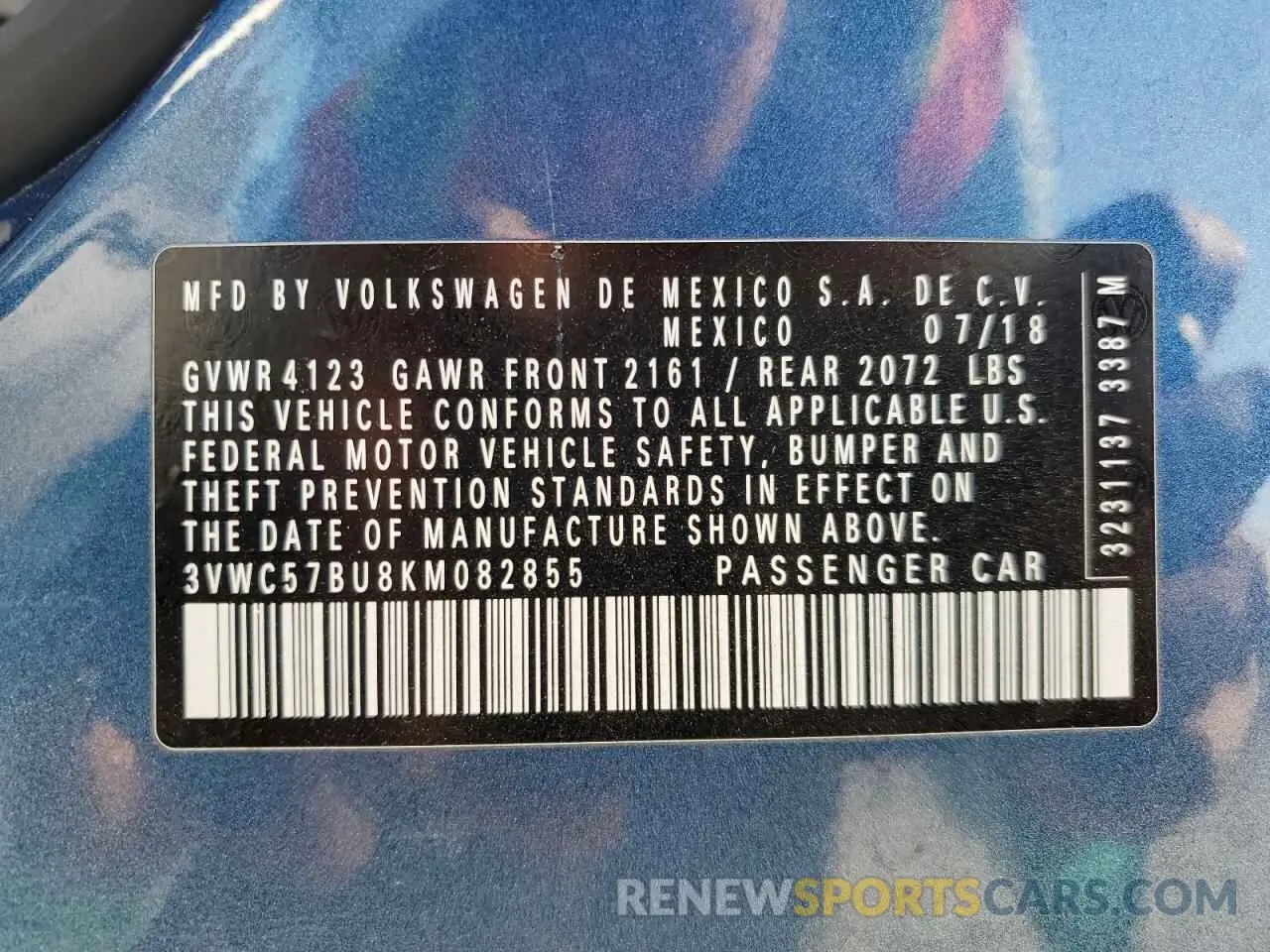 12 Photograph of a damaged car 3VWC57BU8KM082855 VOLKSWAGEN JETTA 2019