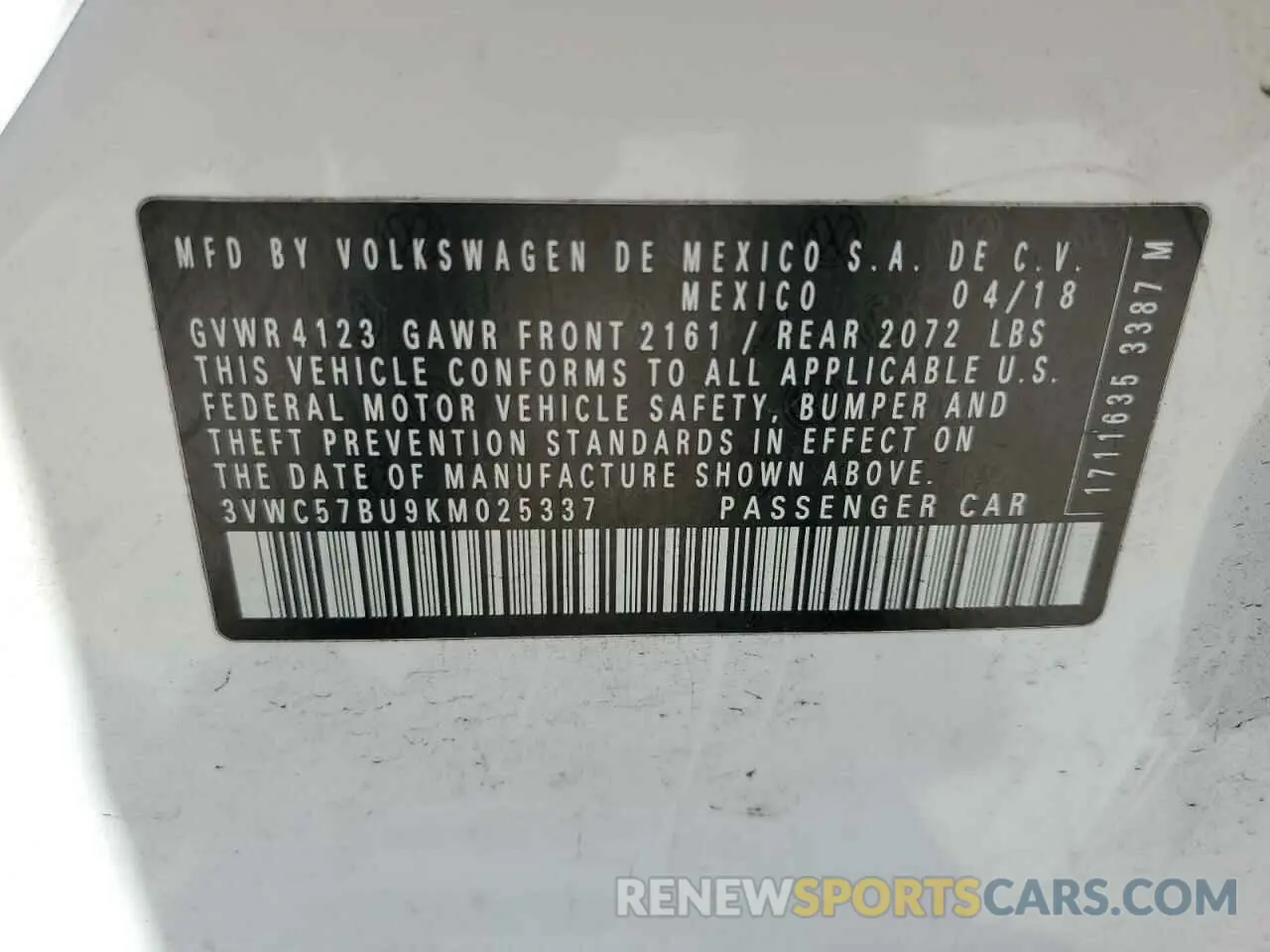 14 Photograph of a damaged car 3VWC57BU9KM025337 VOLKSWAGEN JETTA 2019