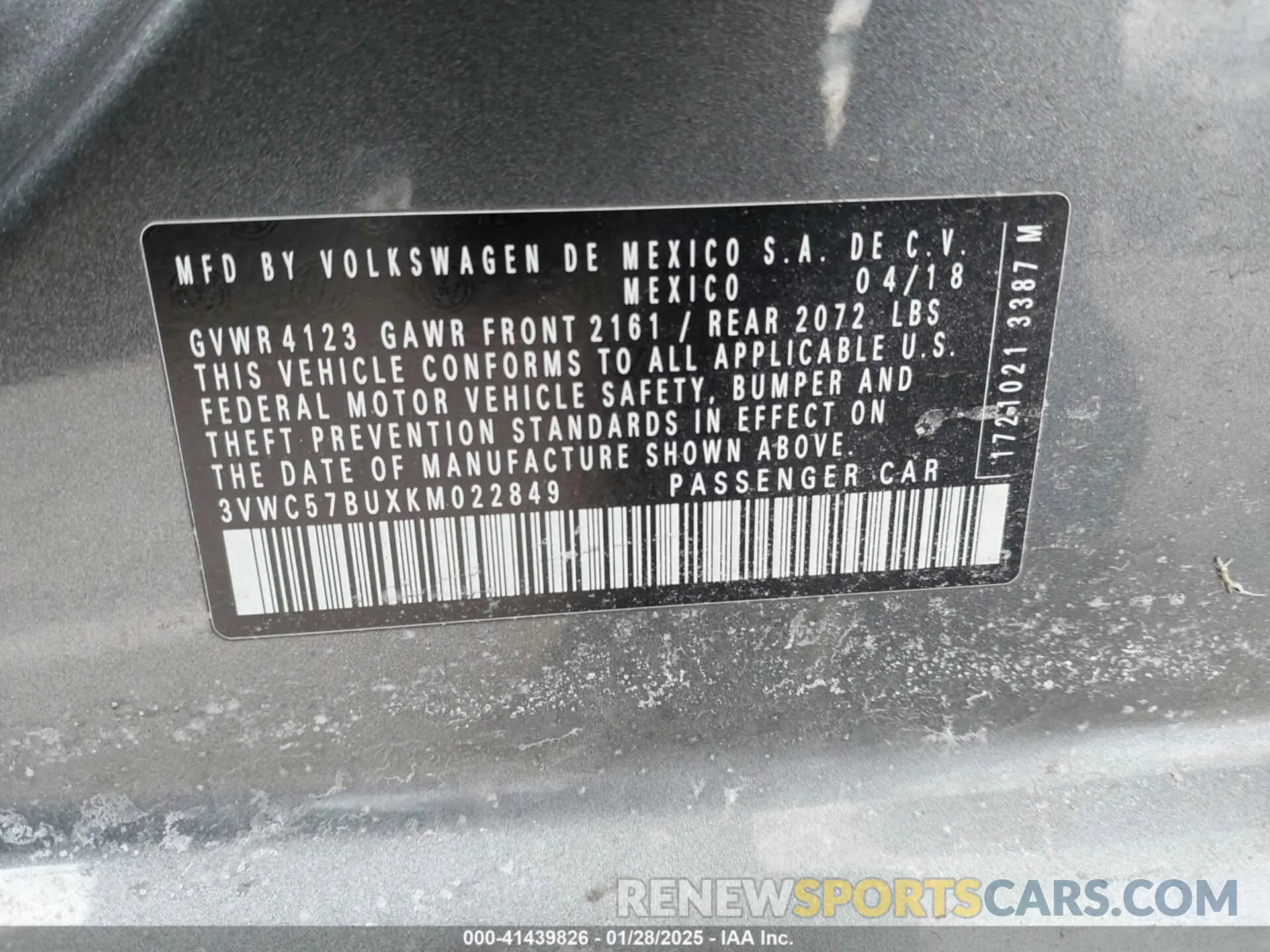 9 Photograph of a damaged car 3VWC57BUXKM022849 VOLKSWAGEN JETTA 2019
