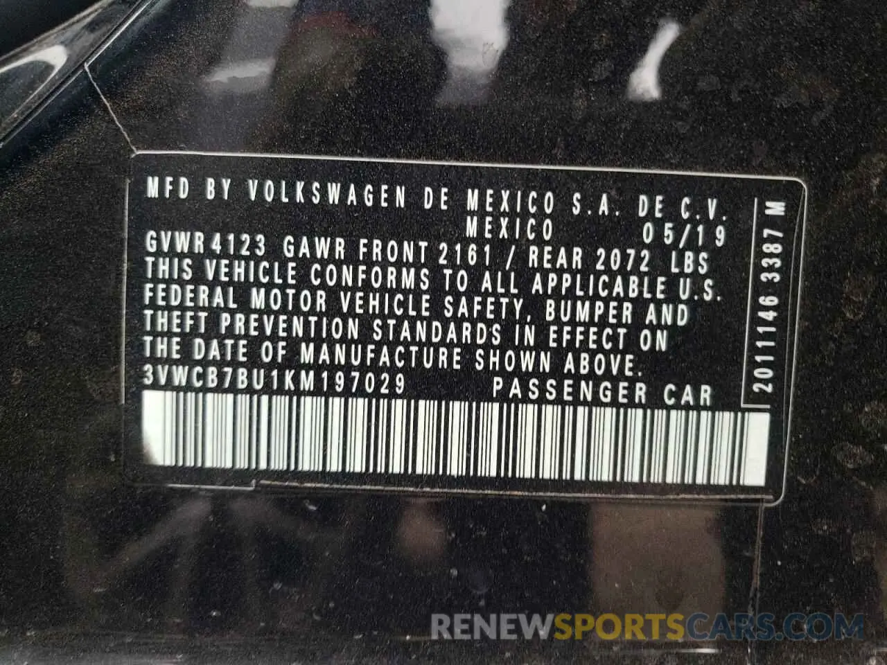 12 Photograph of a damaged car 3VWCB7BU1KM197029 VOLKSWAGEN JETTA 2019