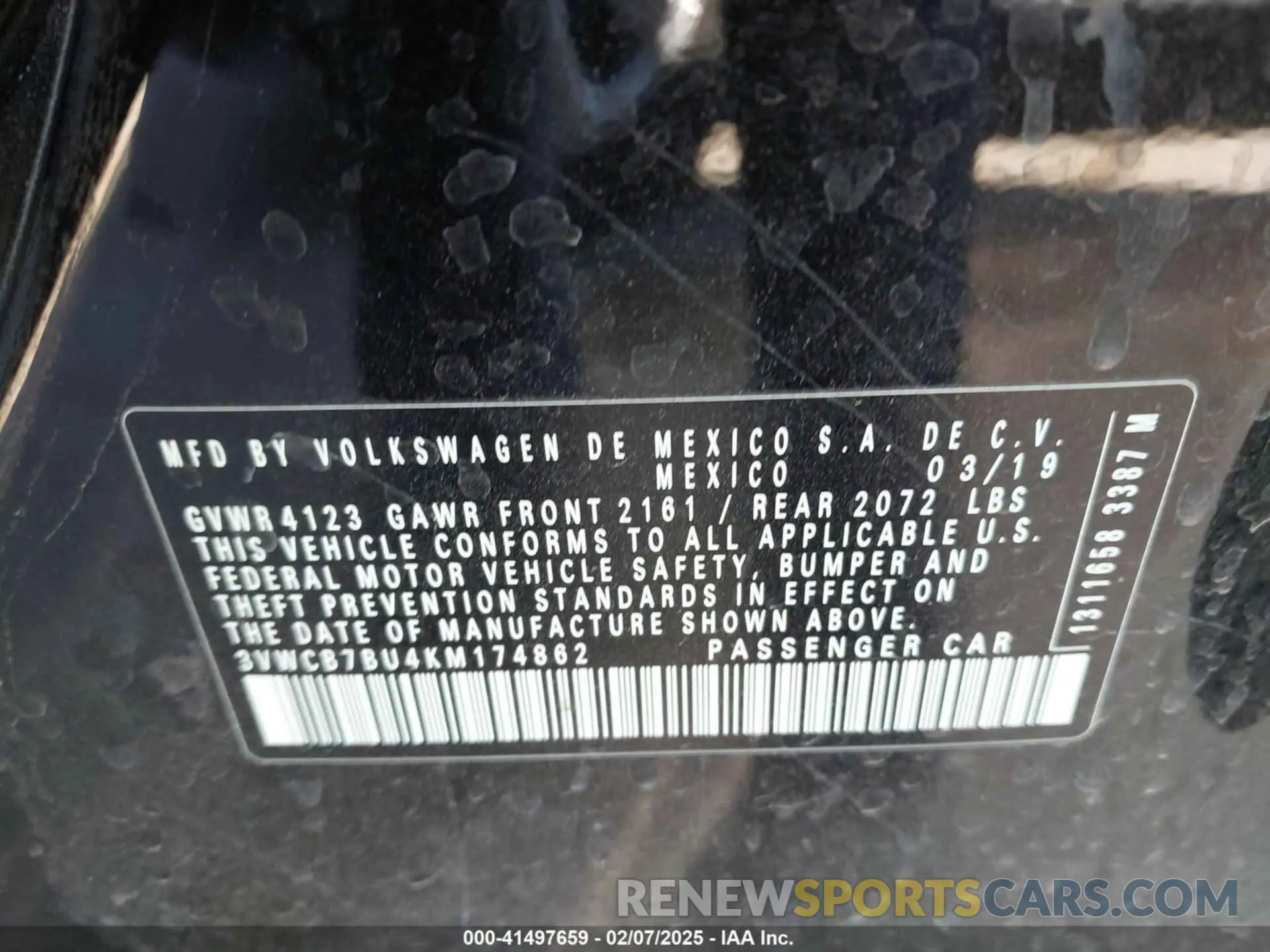 9 Photograph of a damaged car 3VWCB7BU4KM174862 VOLKSWAGEN JETTA 2019