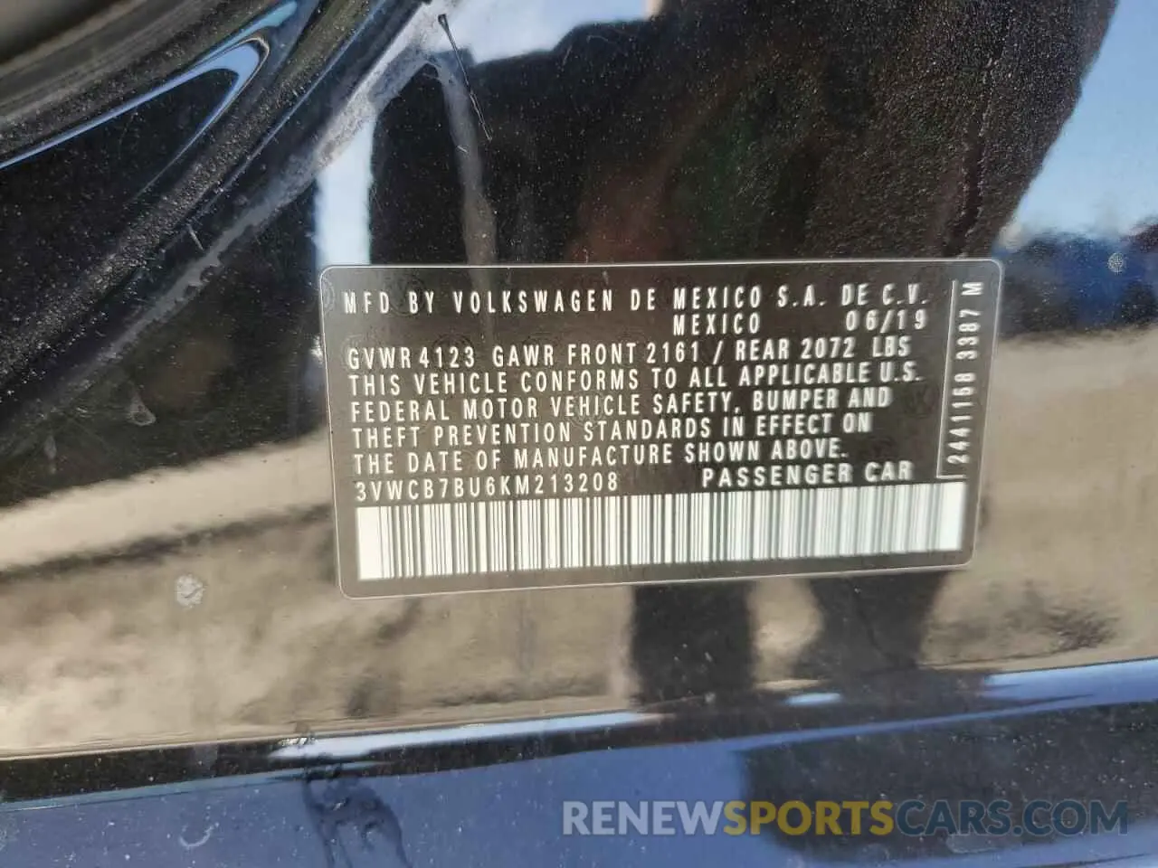 13 Photograph of a damaged car 3VWCB7BU6KM213208 VOLKSWAGEN JETTA 2019