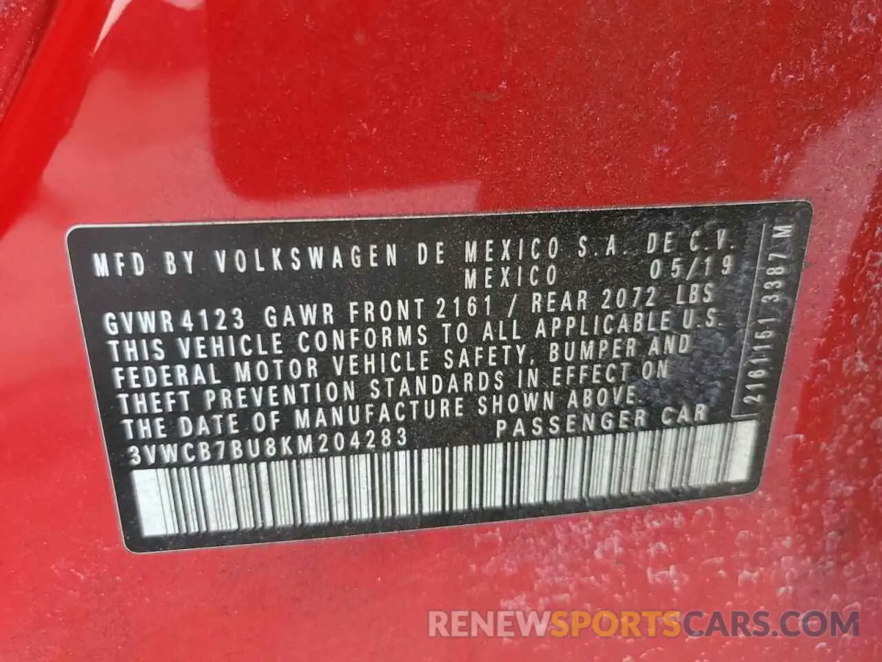 12 Photograph of a damaged car 3VWCB7BU8KM204283 VOLKSWAGEN JETTA 2019
