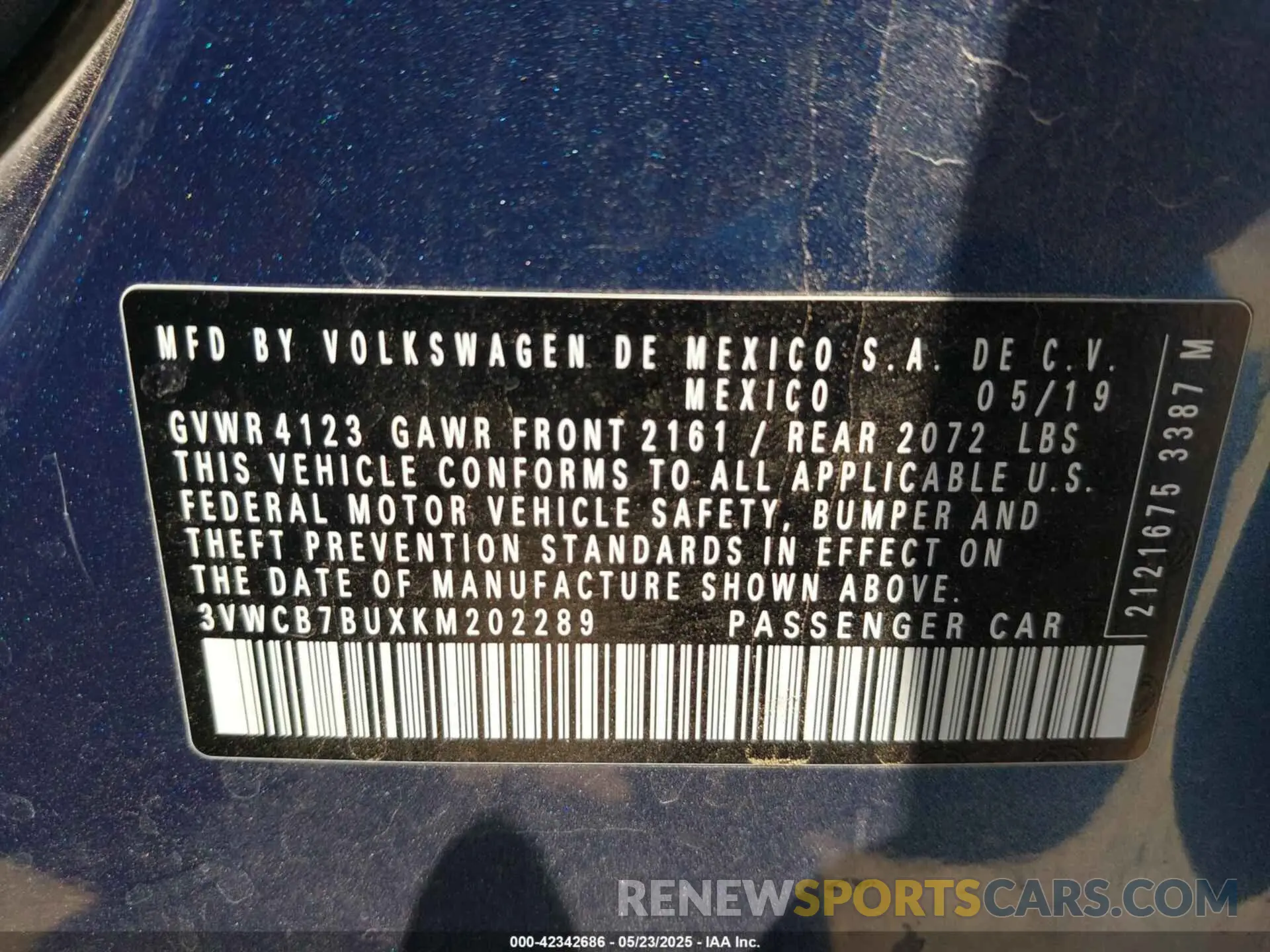 9 Photograph of a damaged car 3VWCB7BUXKM202289 VOLKSWAGEN JETTA 2019