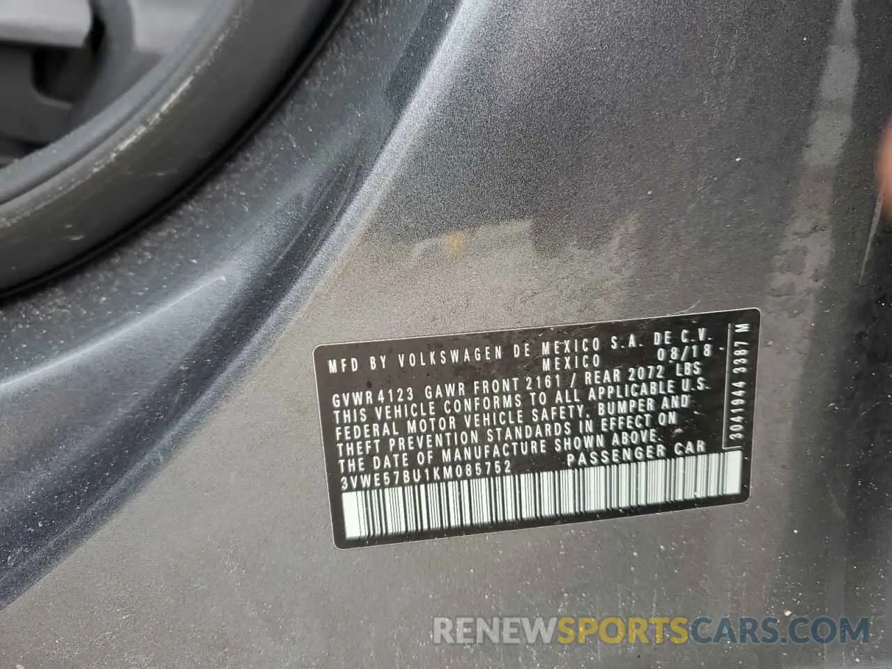 14 Photograph of a damaged car 3VWE57BU1KM085752 VOLKSWAGEN JETTA 2019